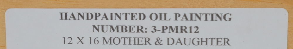 Signed Oil Painting on Canvas "Mother and Daughter"