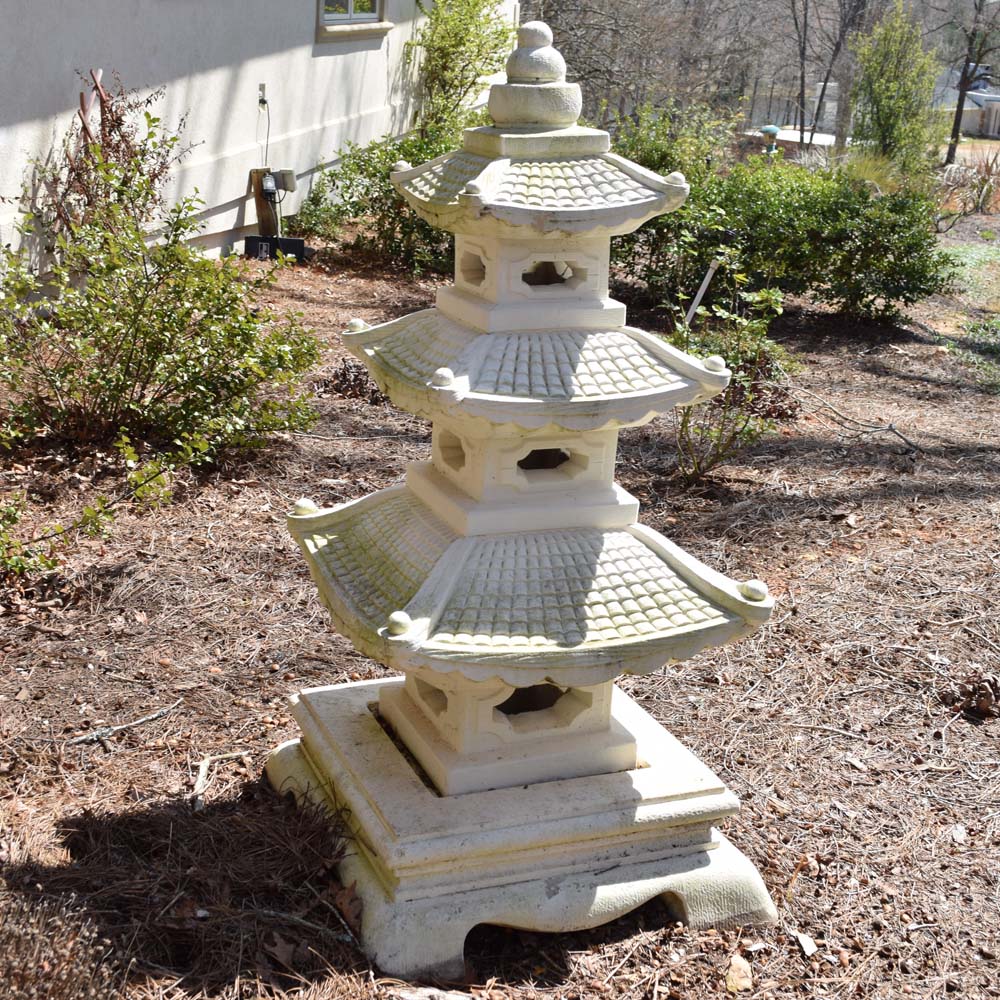 Monumental Concrete Pagoda Lawn Statue