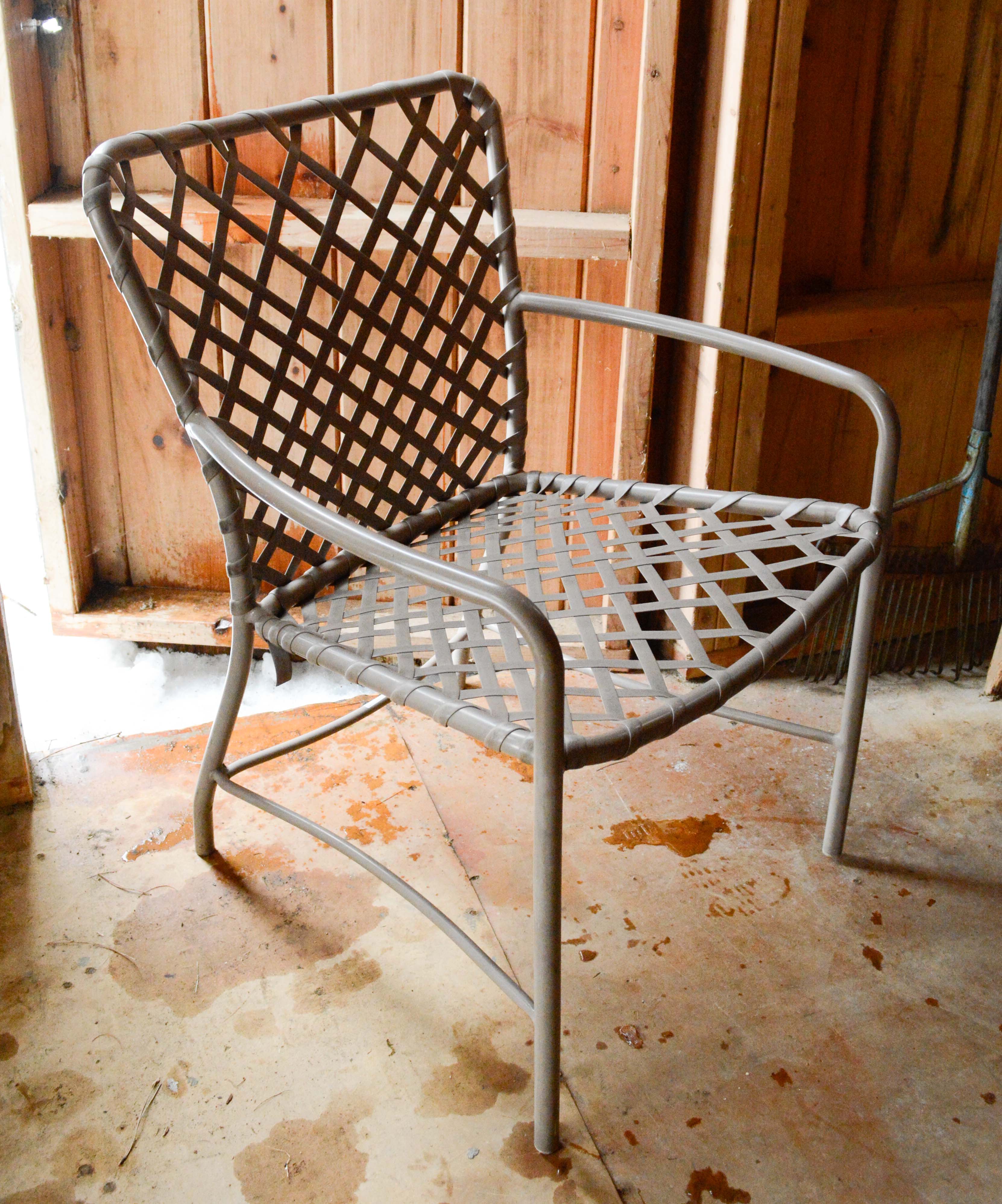 Brown and Jordan Glass Top Metal Patio Table with Chairs