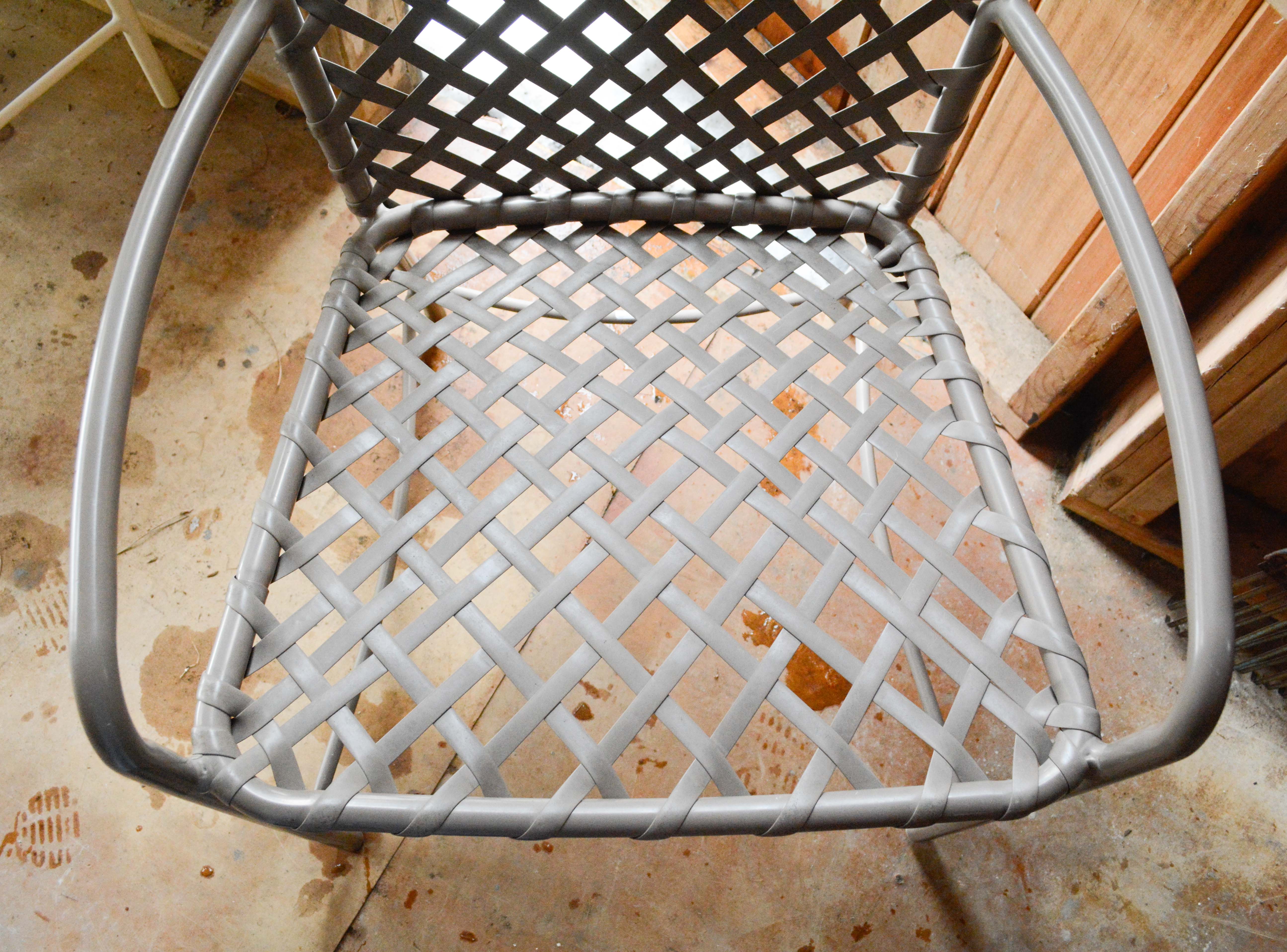 Brown and Jordan Glass Top Metal Patio Table with Chairs
