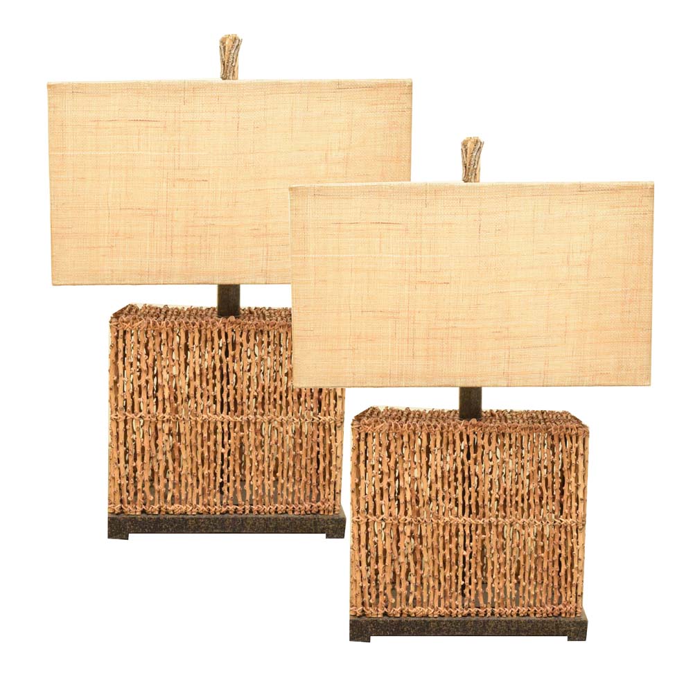 Asian Inspired Cane Lamps