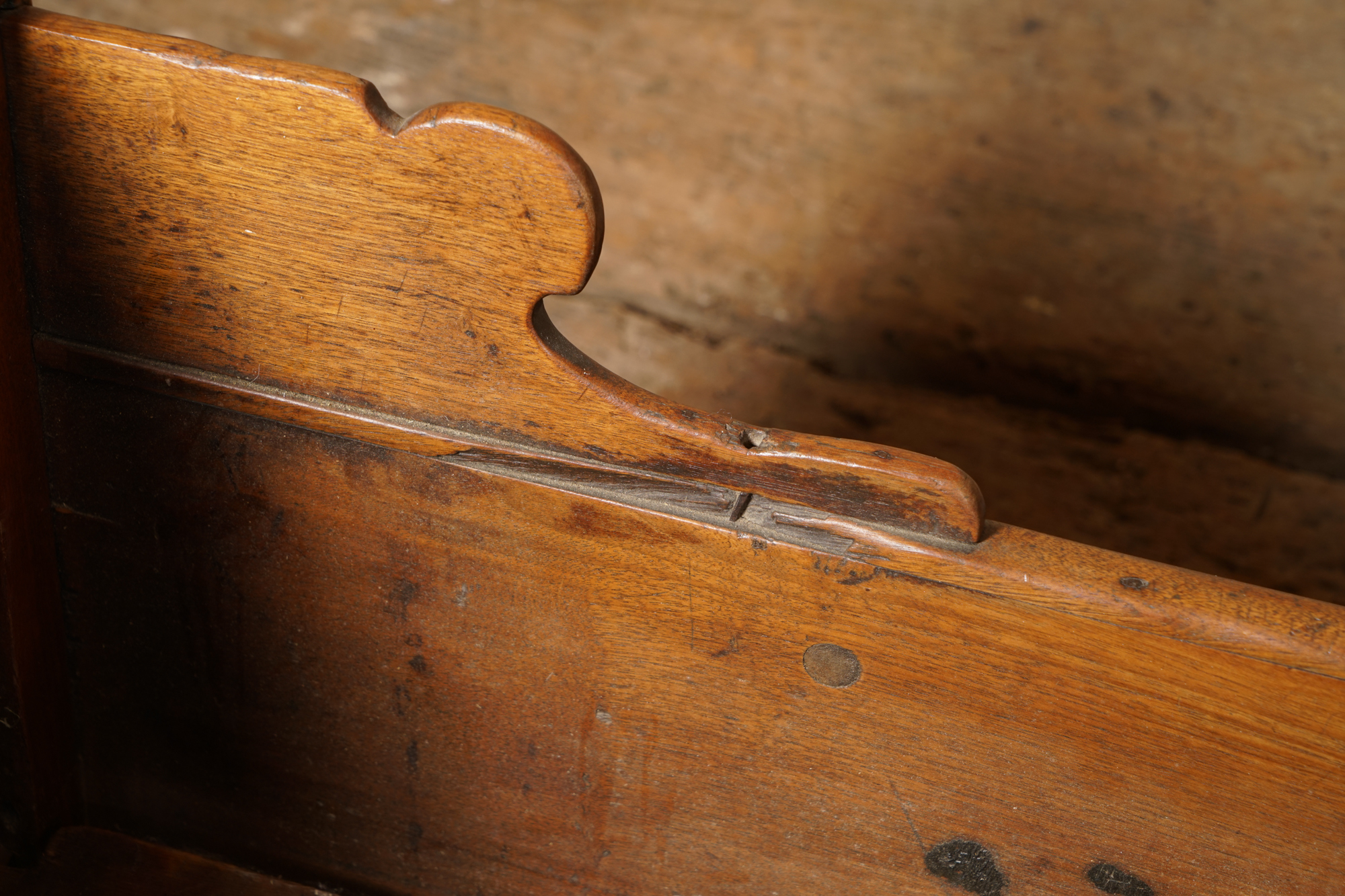 Antique Walnut Cradle with Heart Motif