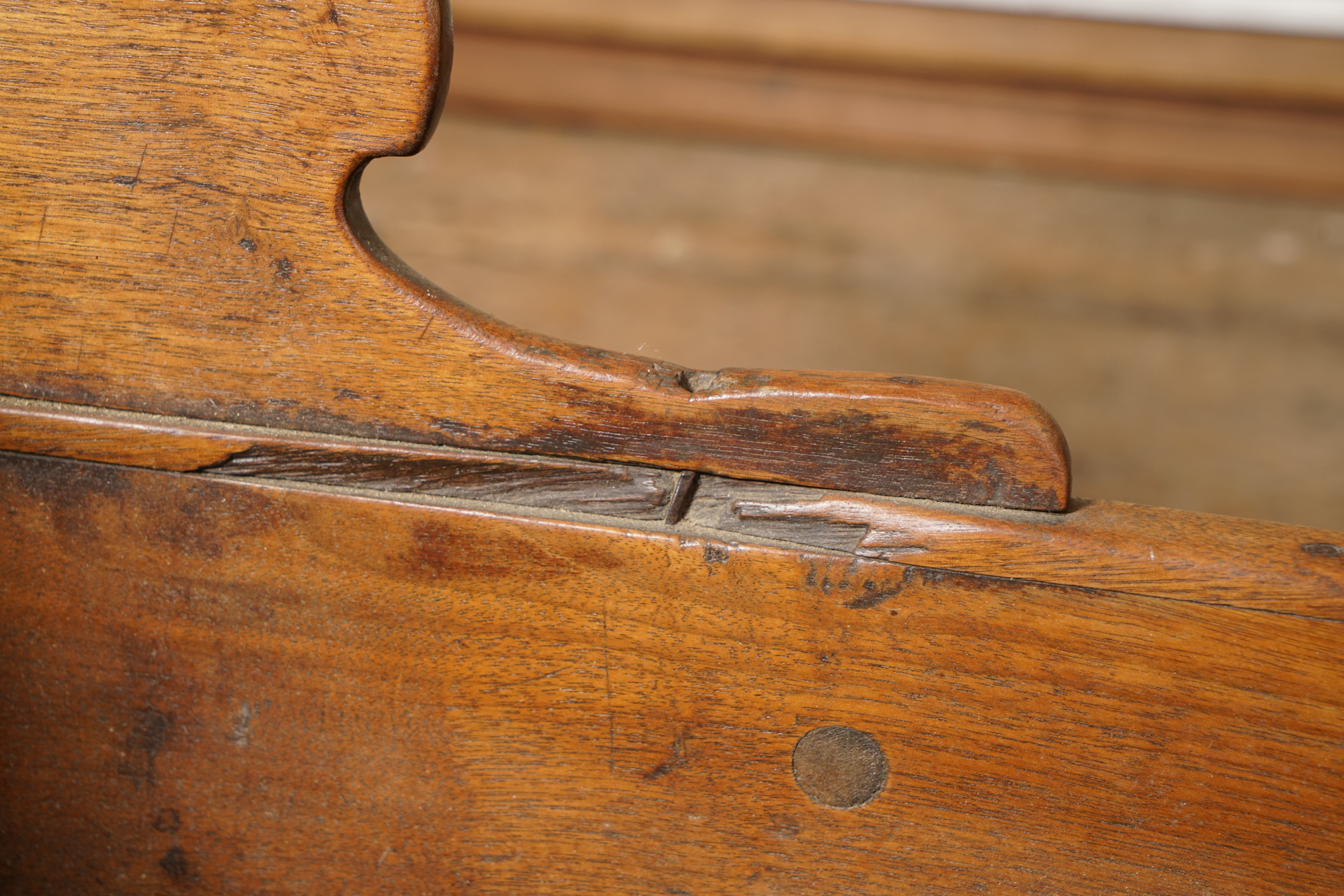 Antique Walnut Cradle with Heart Motif