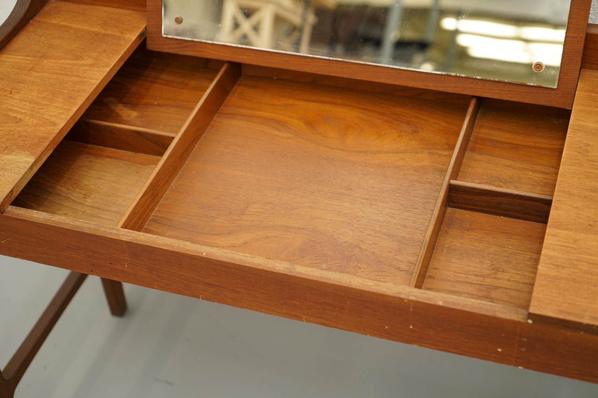 Danish Modern Teak Spinet Vanity