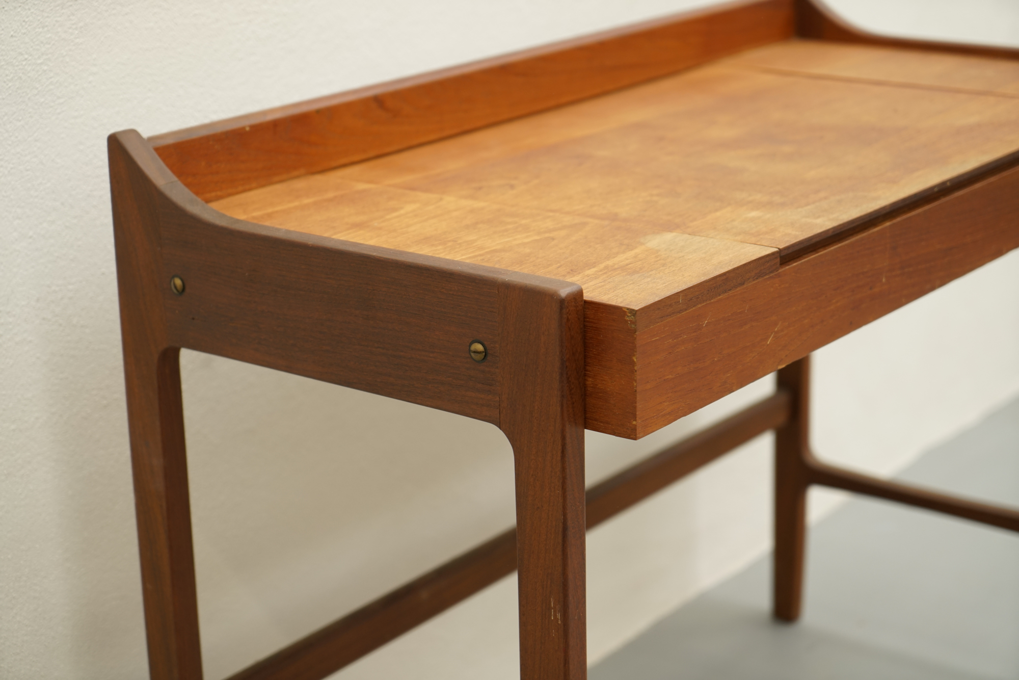 Danish Modern Teak Spinet Vanity