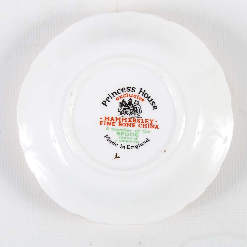 Assortment of Tea Cups, Saucers, and Spoon Rest