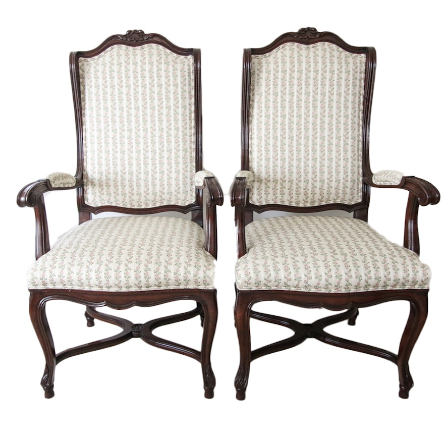 French Provincial Style Upholstered Armchairs