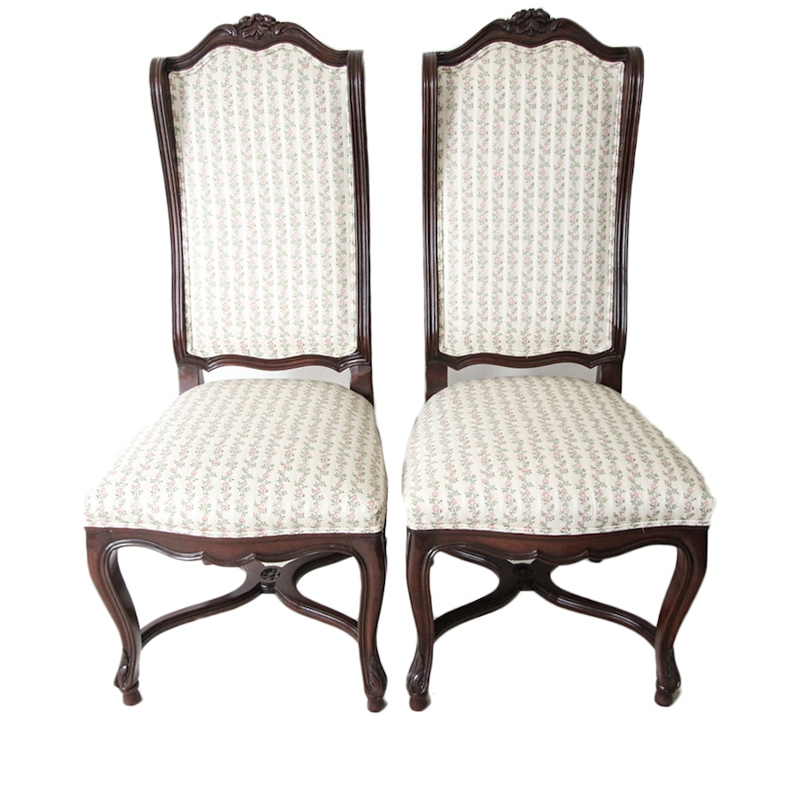 French Provincial Style Upholstered Side Chairs