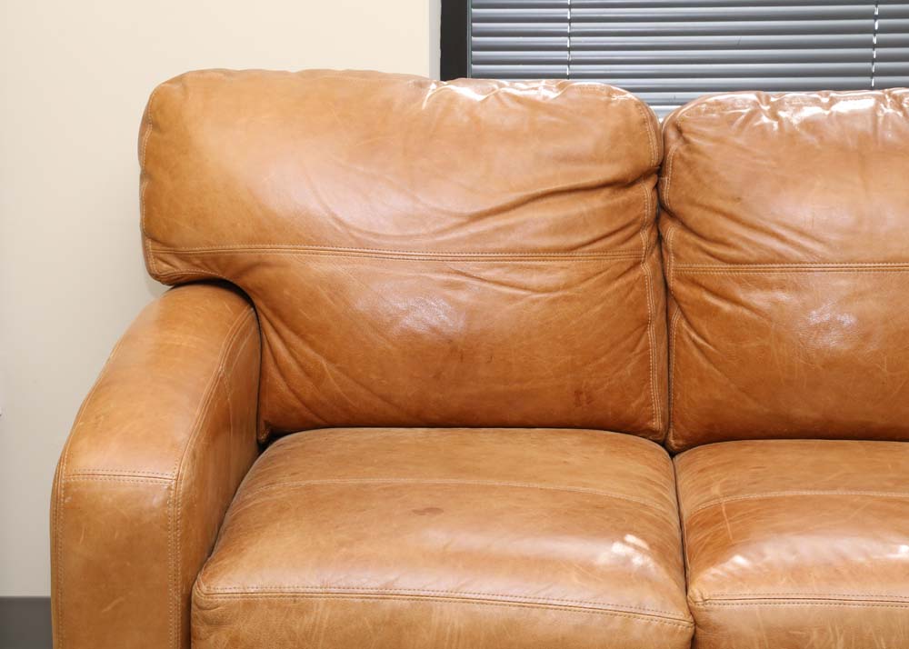 Distressed Leather Sofa by Bassett