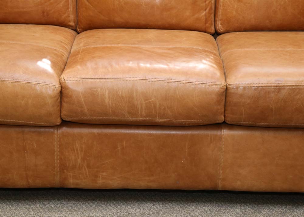 Distressed Leather Sofa by Bassett