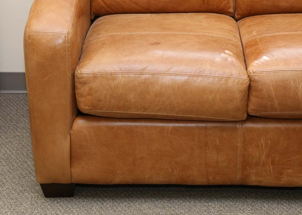 Distressed Leather Sofa by Bassett