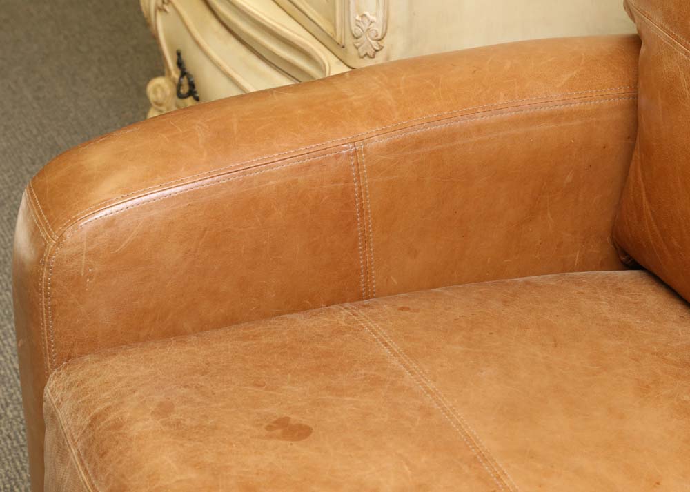 Distressed Leather Sofa by Bassett