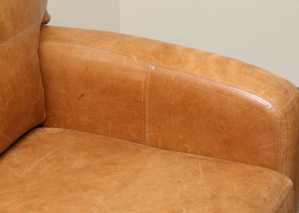 Distressed Leather Sofa by Bassett