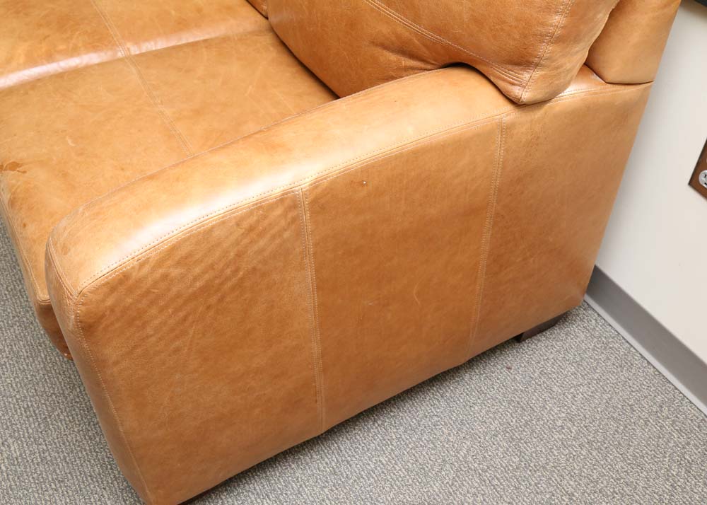 Distressed Leather Sofa by Bassett