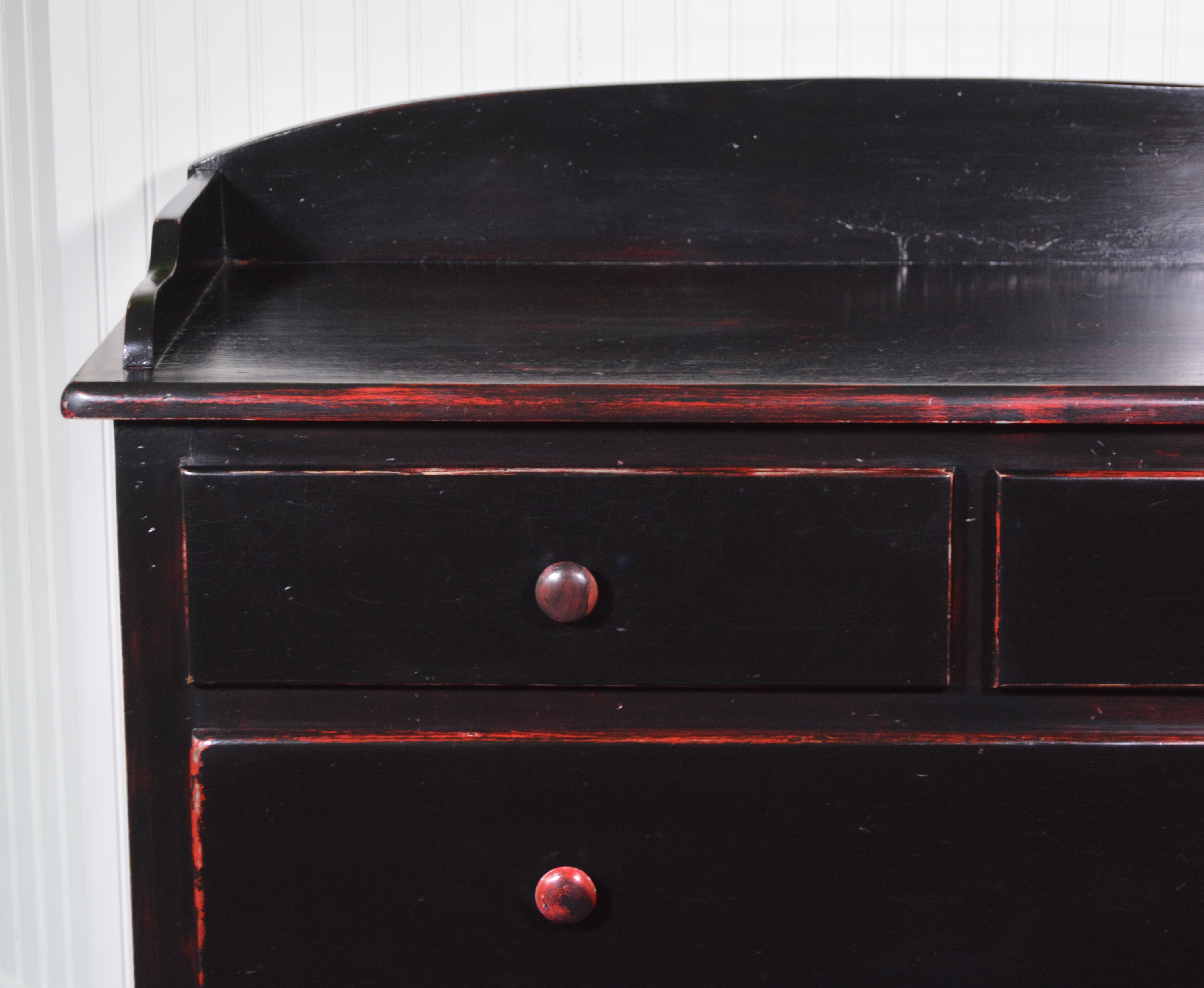 Black and Red Distressed Dresser