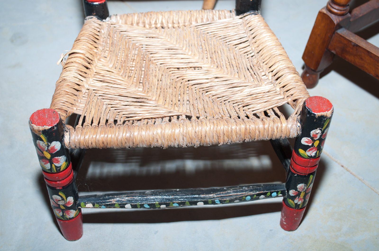 Children's Table Hand Painted by J.S. Lewis with Chairs and Small Painted Chair