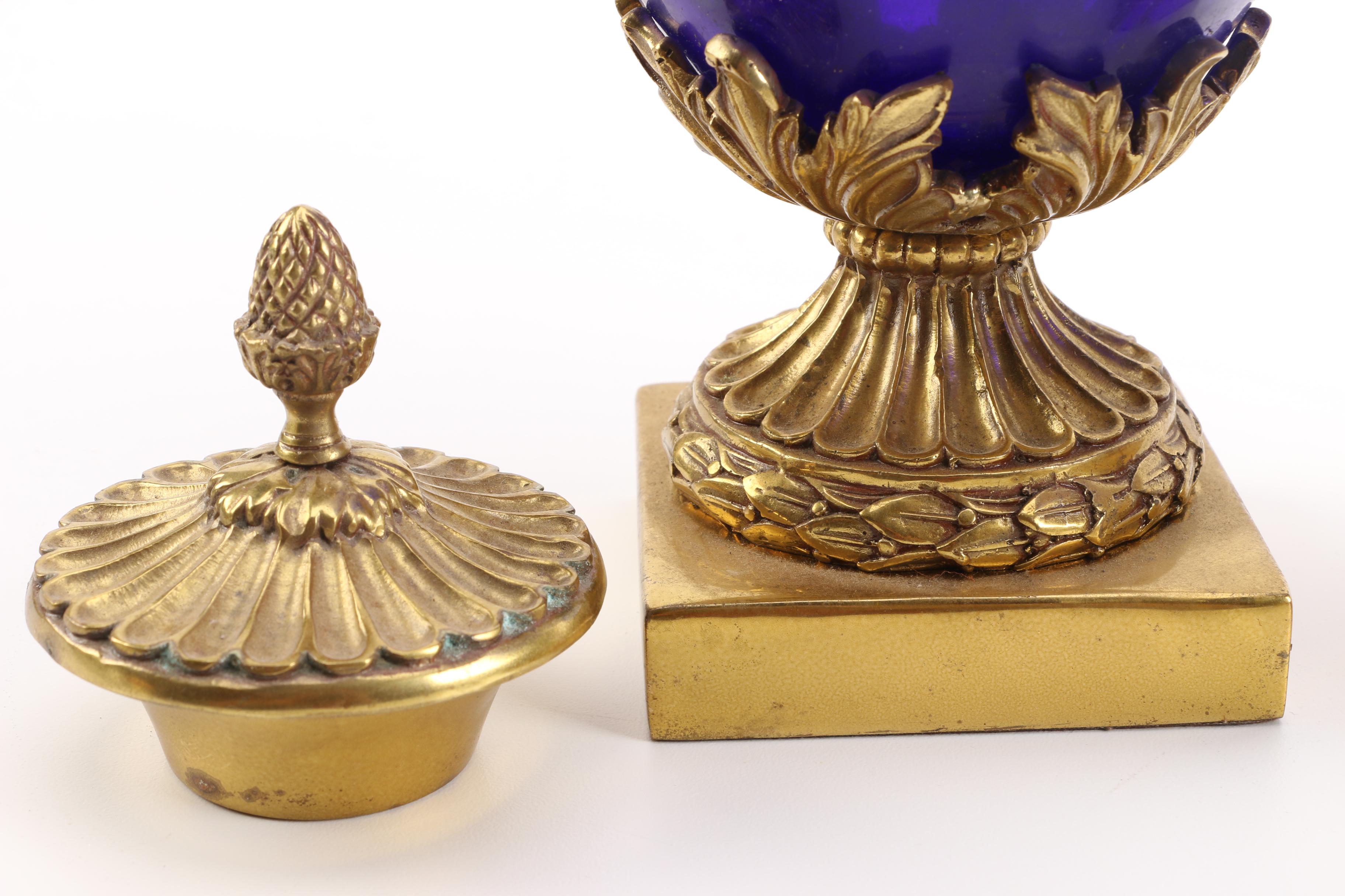 Maitland-Smith Blue Glass Urns made in the Philippines