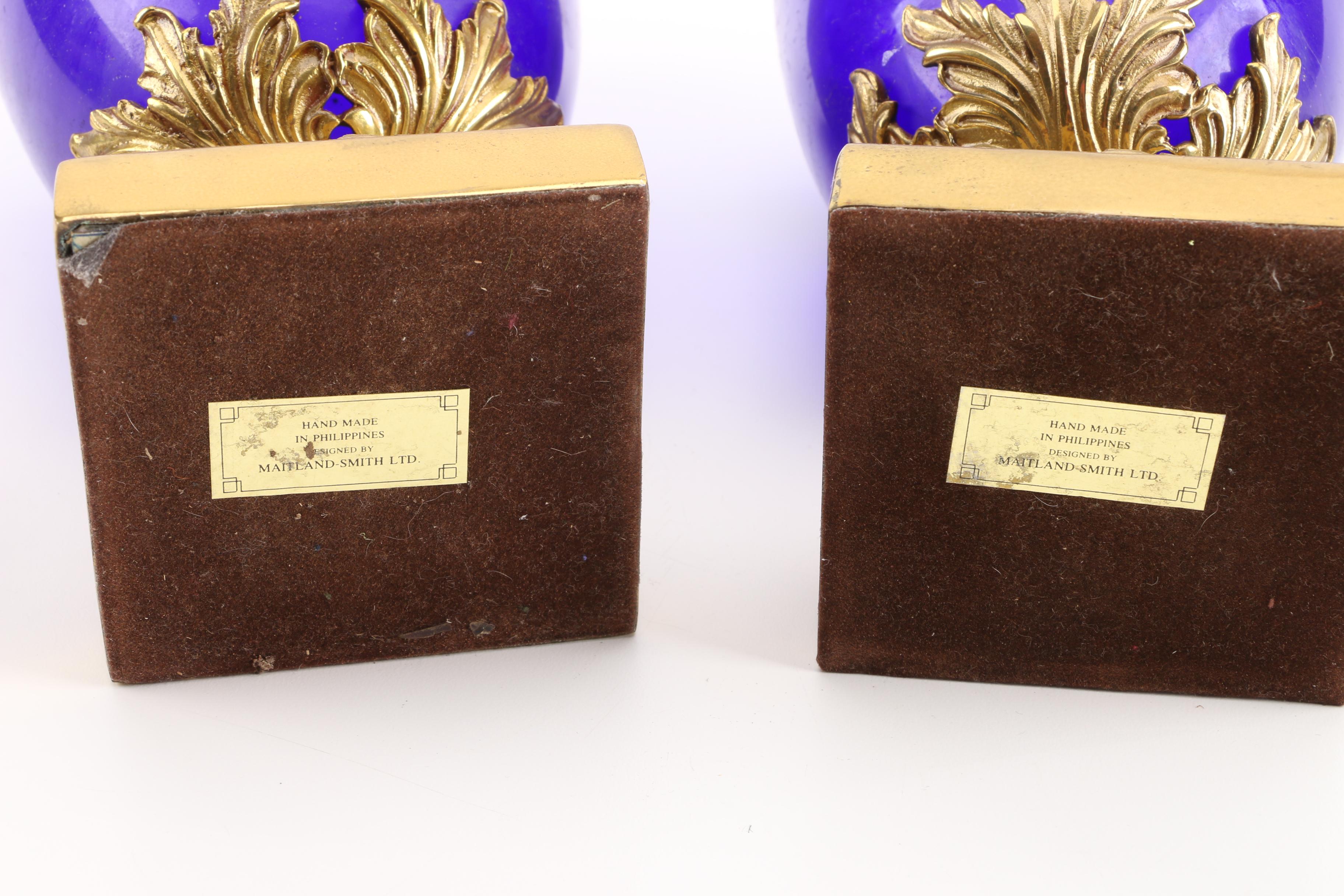 Maitland-Smith Blue Glass Urns made in the Philippines