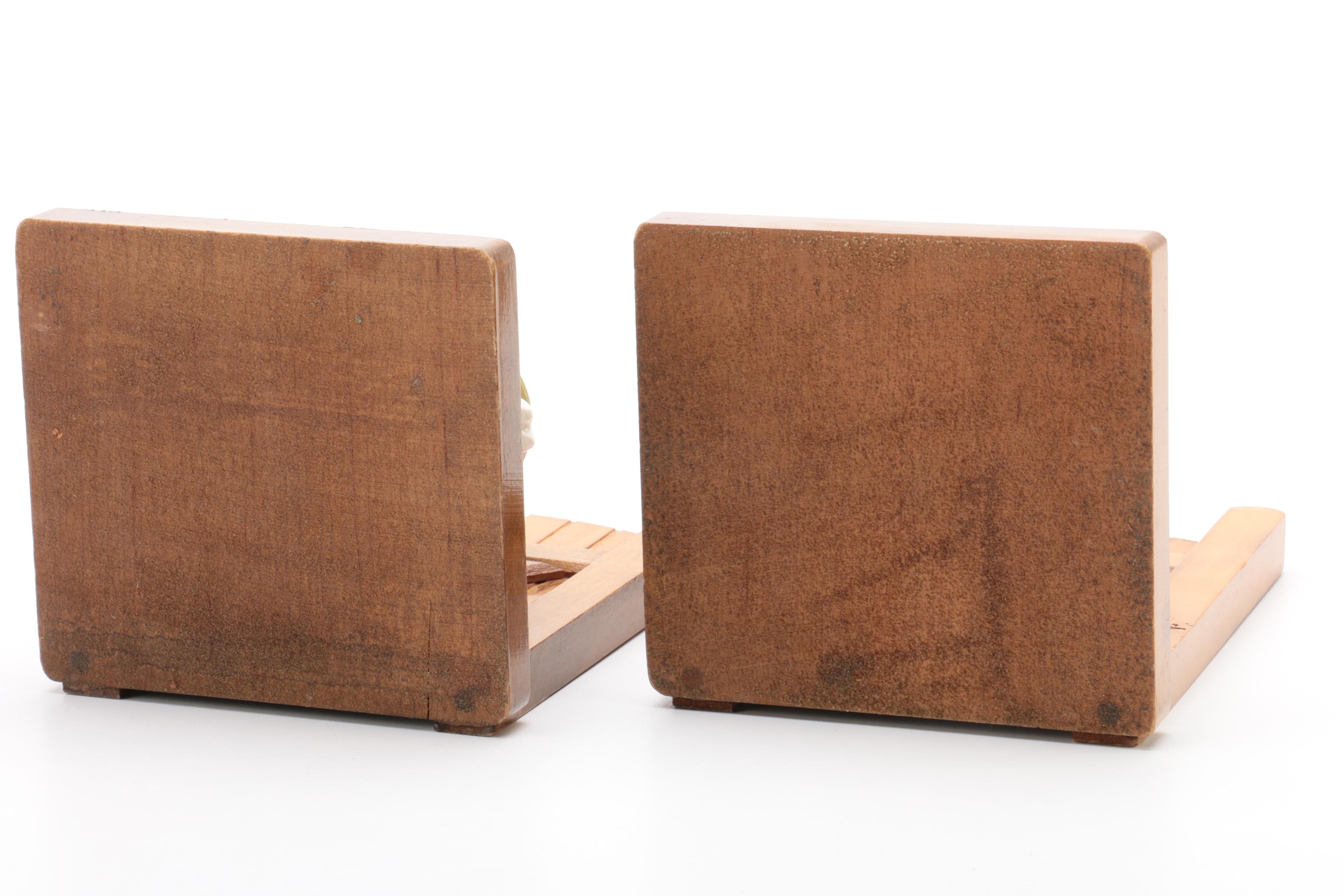 Hummel "Playmates" and "Chicks Girl" Wooden Stands