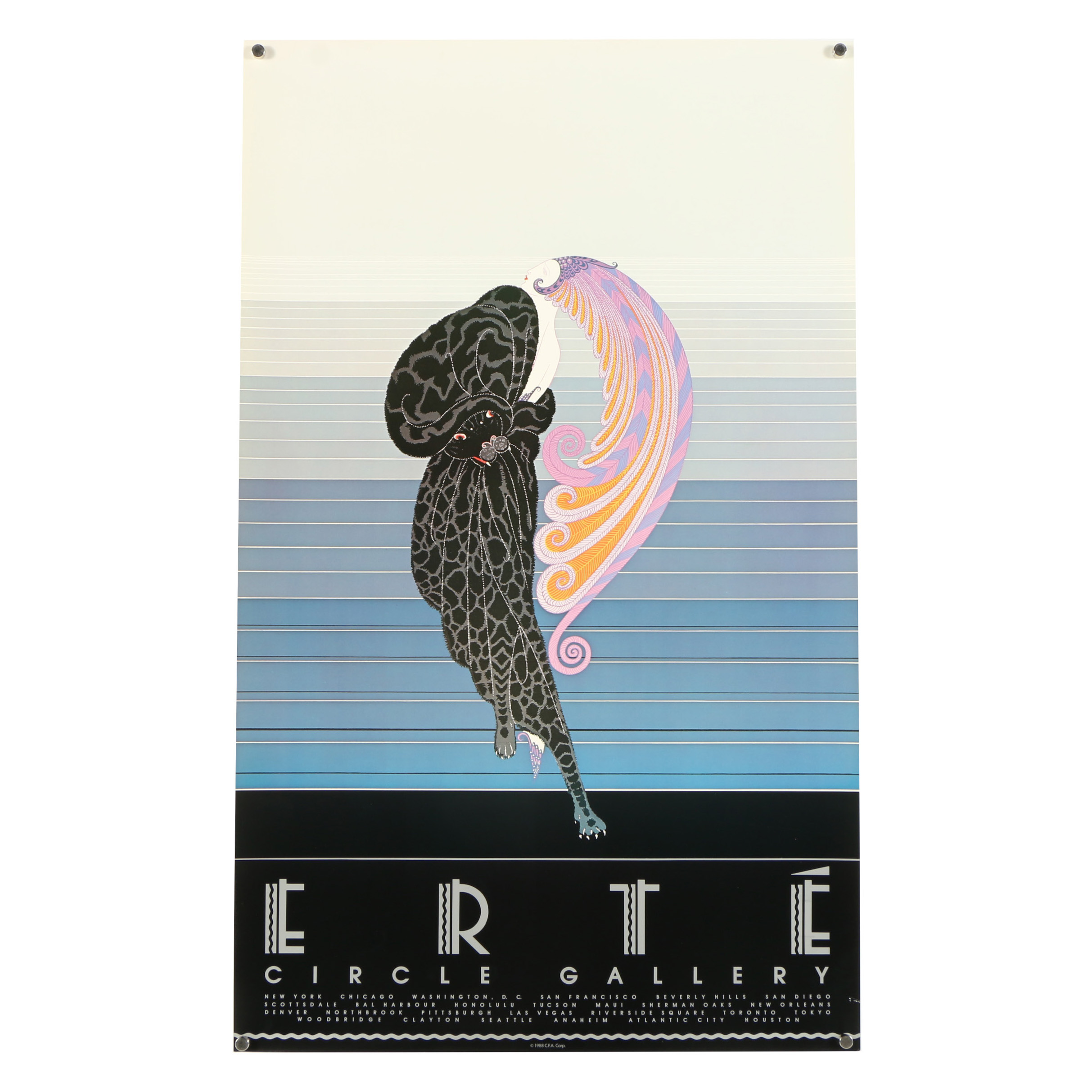 Offset Lithograph Poster After Erté "Beauty and the Beast"