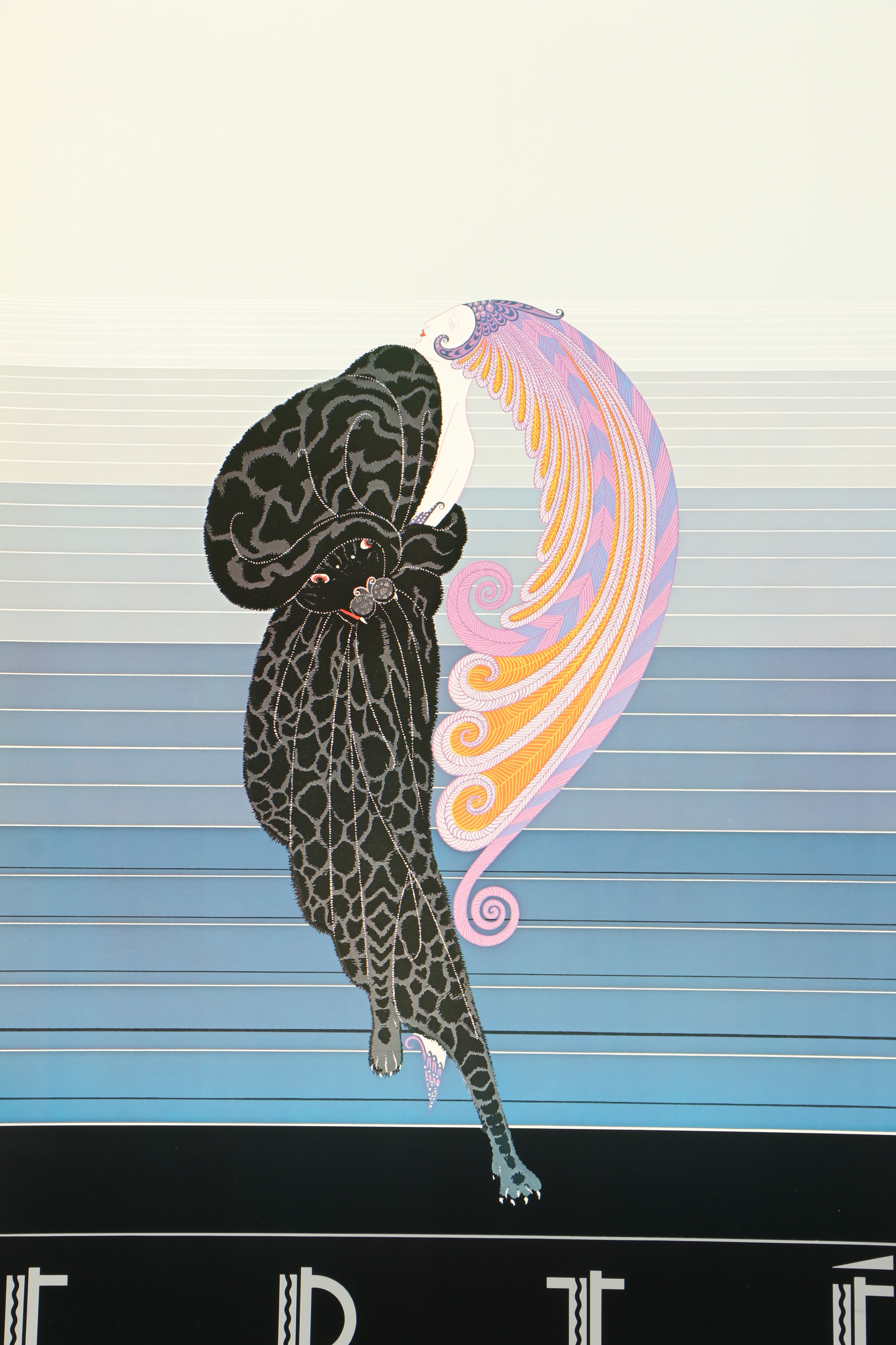 Offset Lithograph Poster After Erté "Beauty and the Beast"