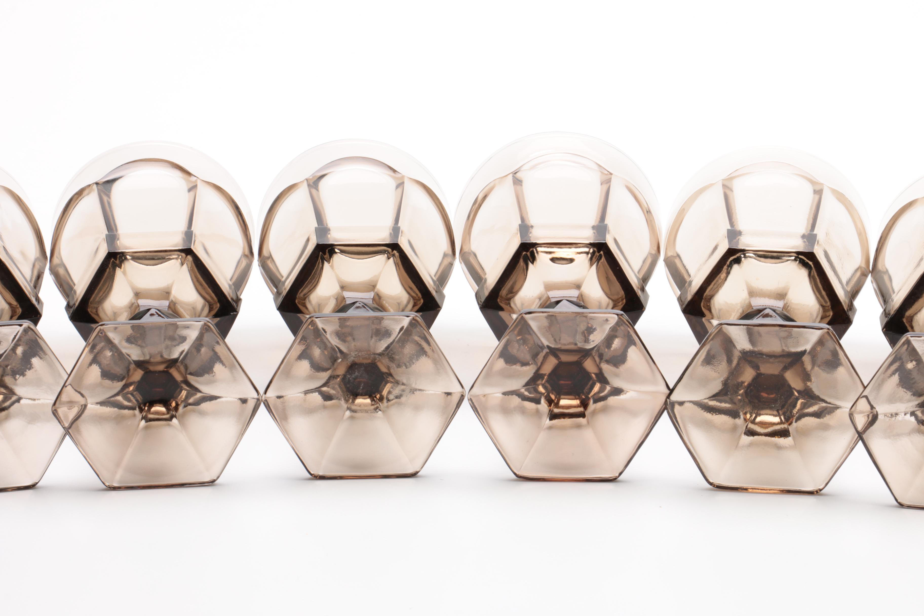 Vintage "Virginia Smokey Grey" By Fostoria Water Goblets 1980-86