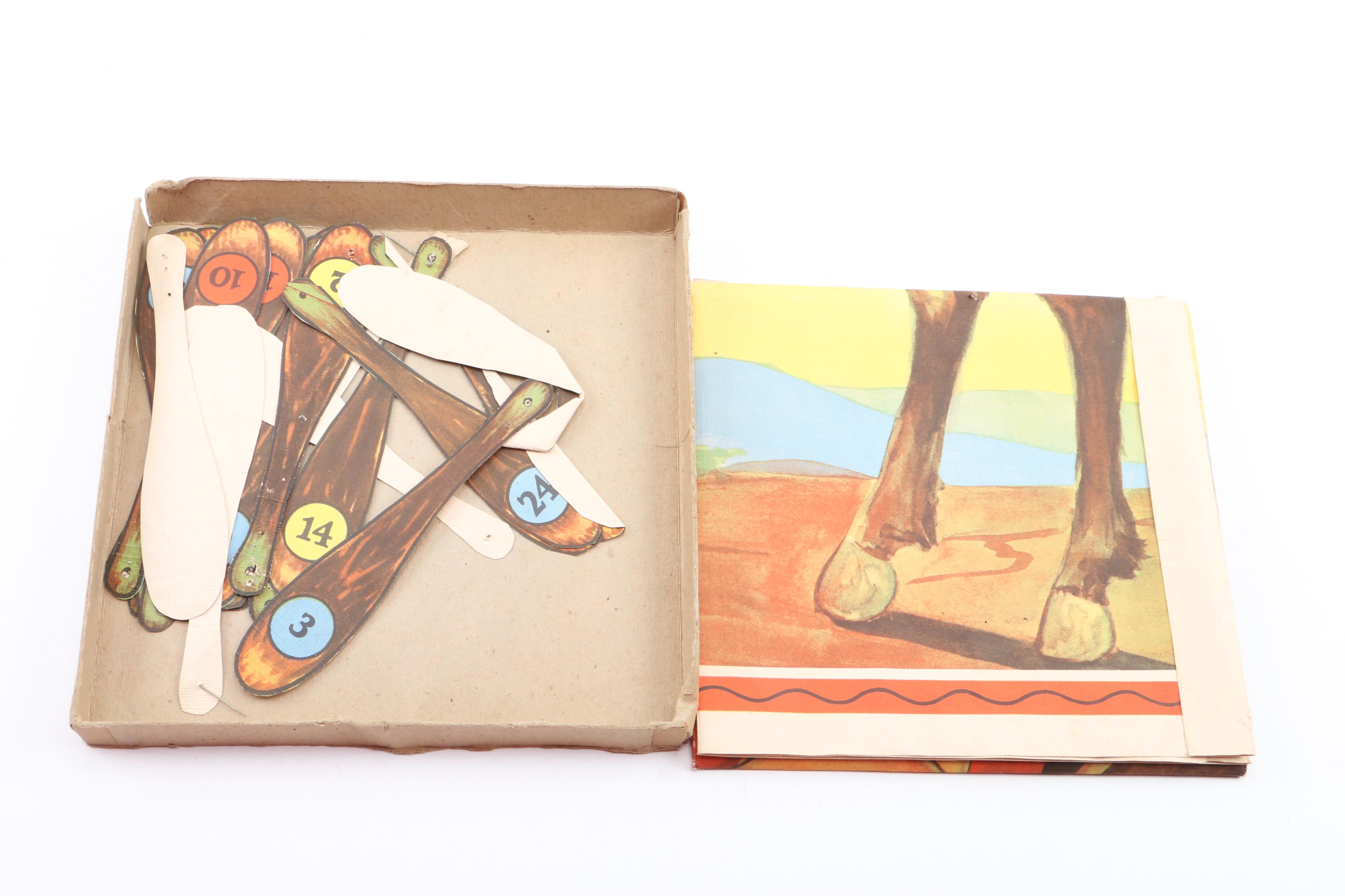 Vintage "Donkey Party" Assortment of Party Games and Spinning Tops