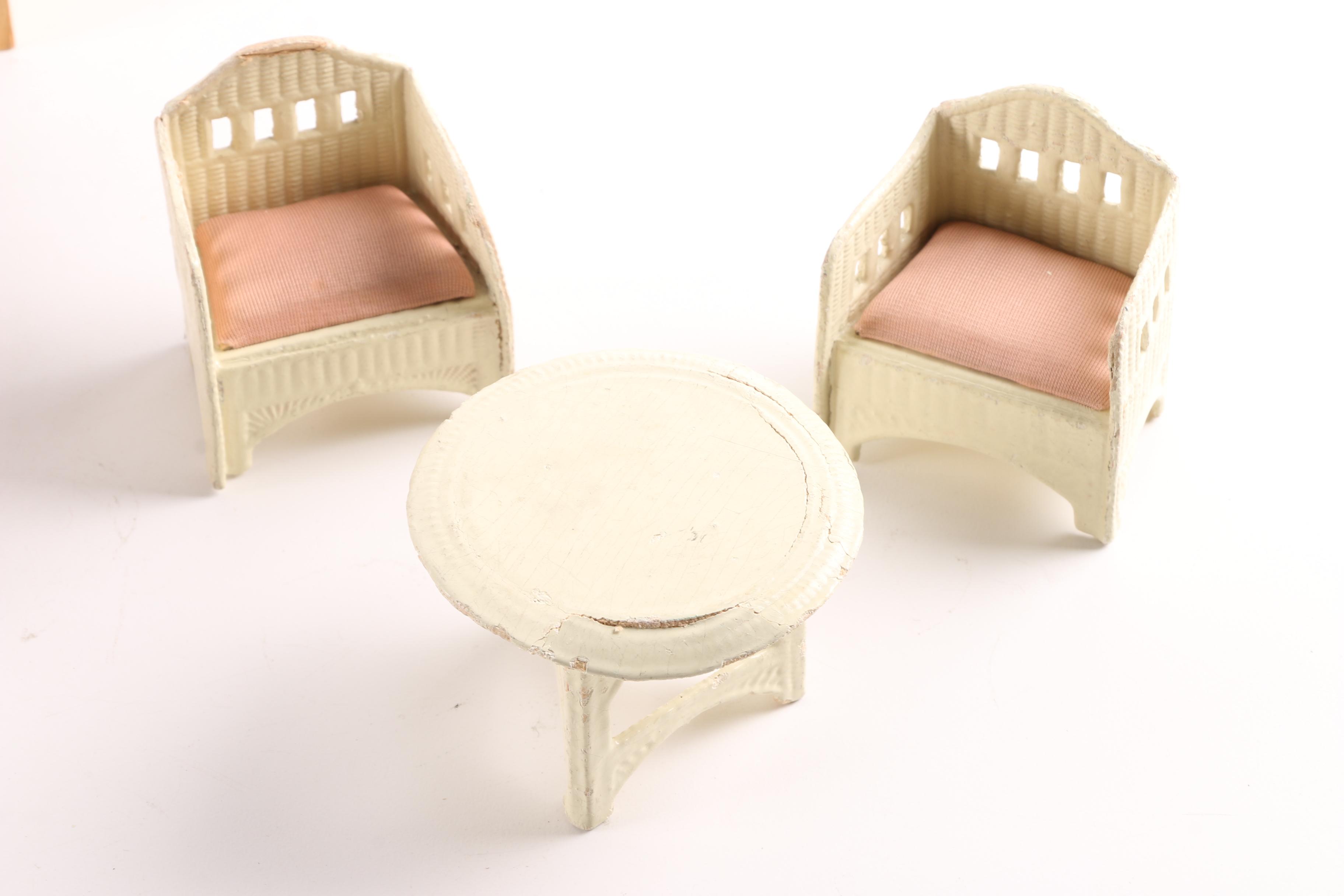 Miniature Plastic Furniture and Dolls
