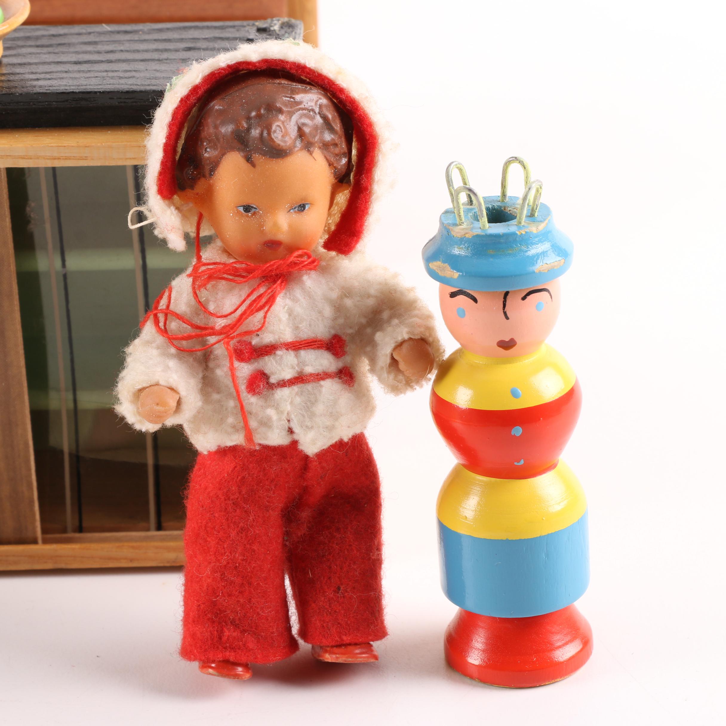 Miniature Plastic Furniture and Dolls