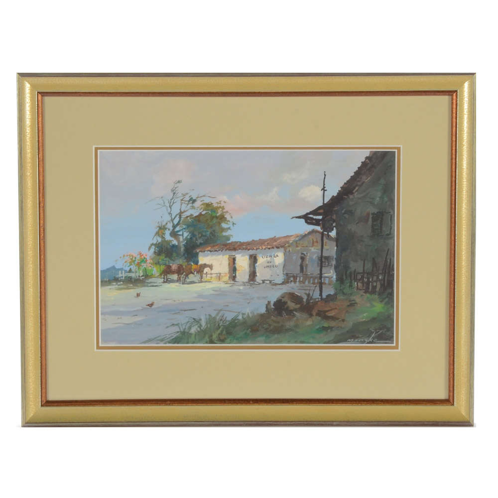 Reinaldo Manzke Original Gouache and Watercolor Painting "Venda do Chico"