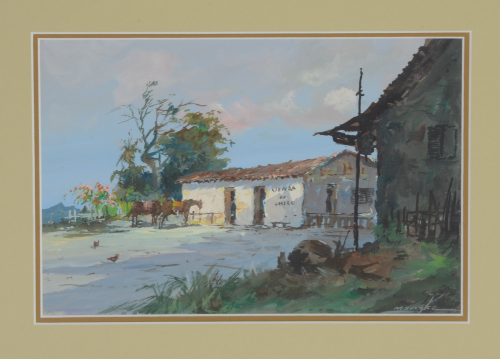 Reinaldo Manzke Original Gouache and Watercolor Painting "Venda do Chico"