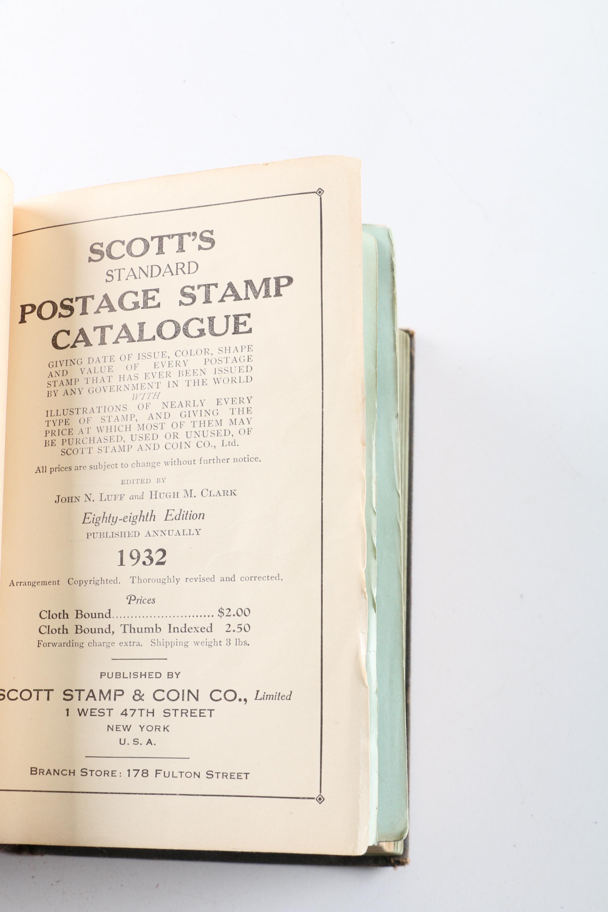 1932, 1943, 1954 and 1956 Scott Publications Postage Stamps Catalogues