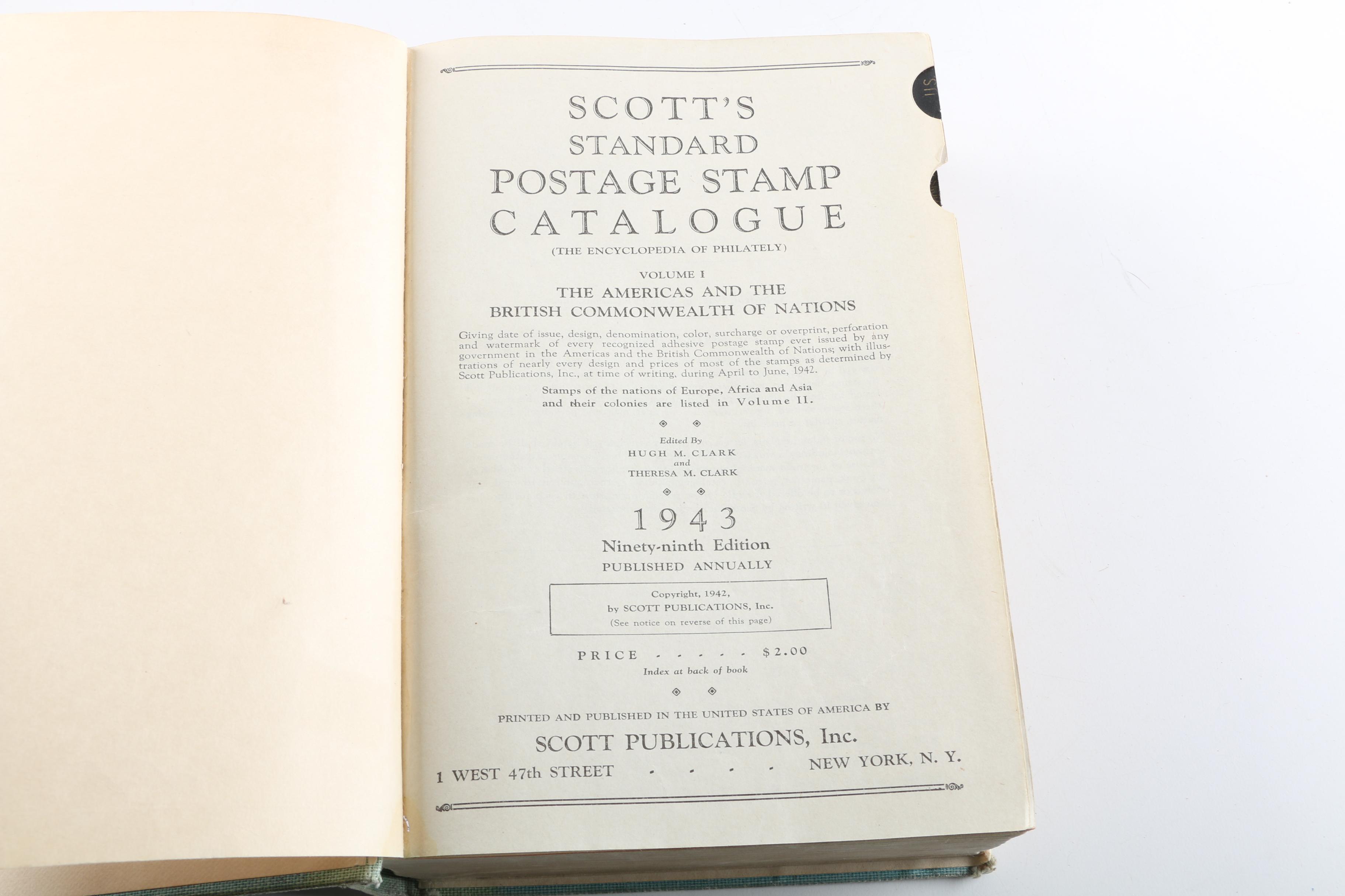 1932, 1943, 1954 and 1956 Scott Publications Postage Stamps Catalogues