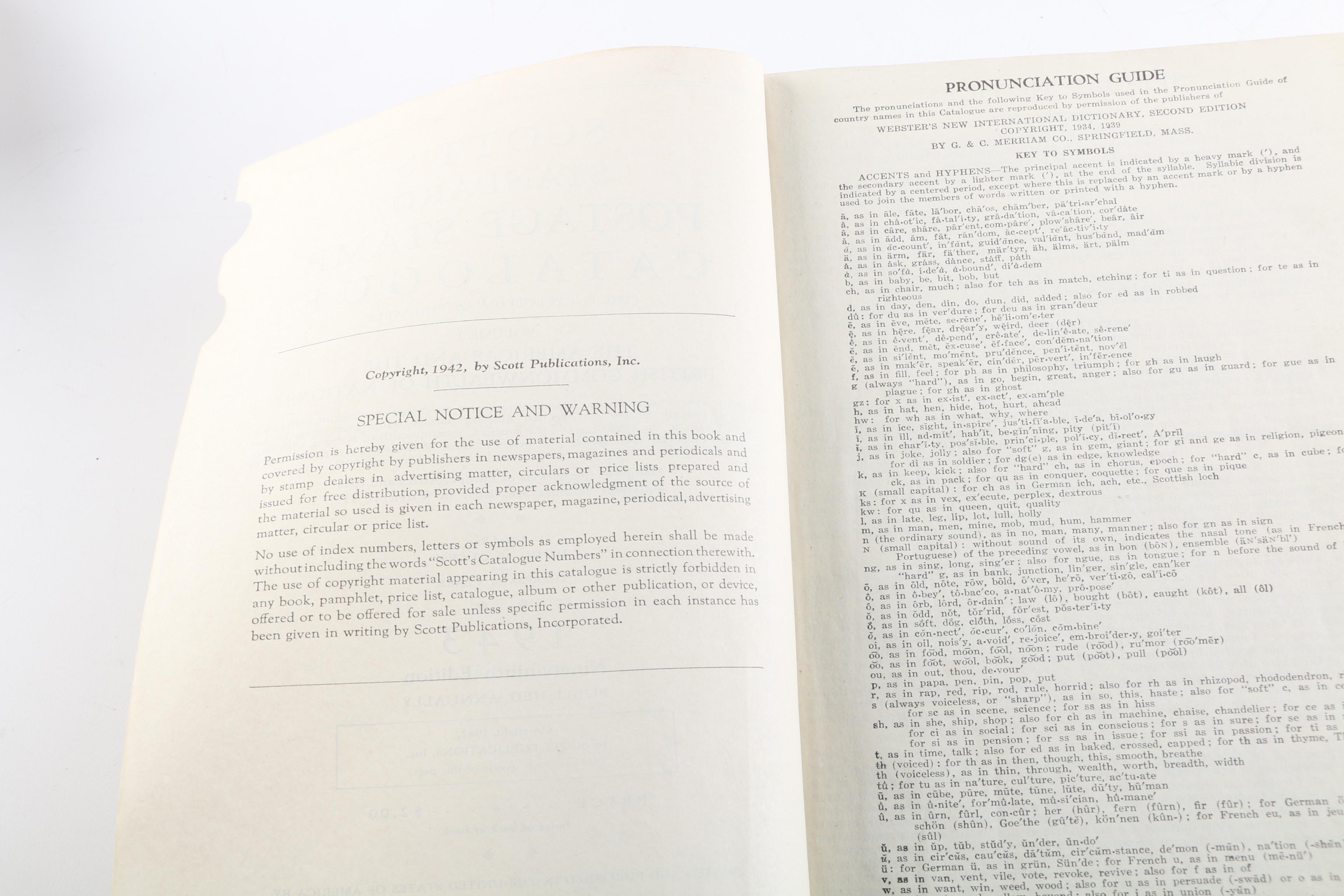 1932, 1943, 1954 and 1956 Scott Publications Postage Stamps Catalogues