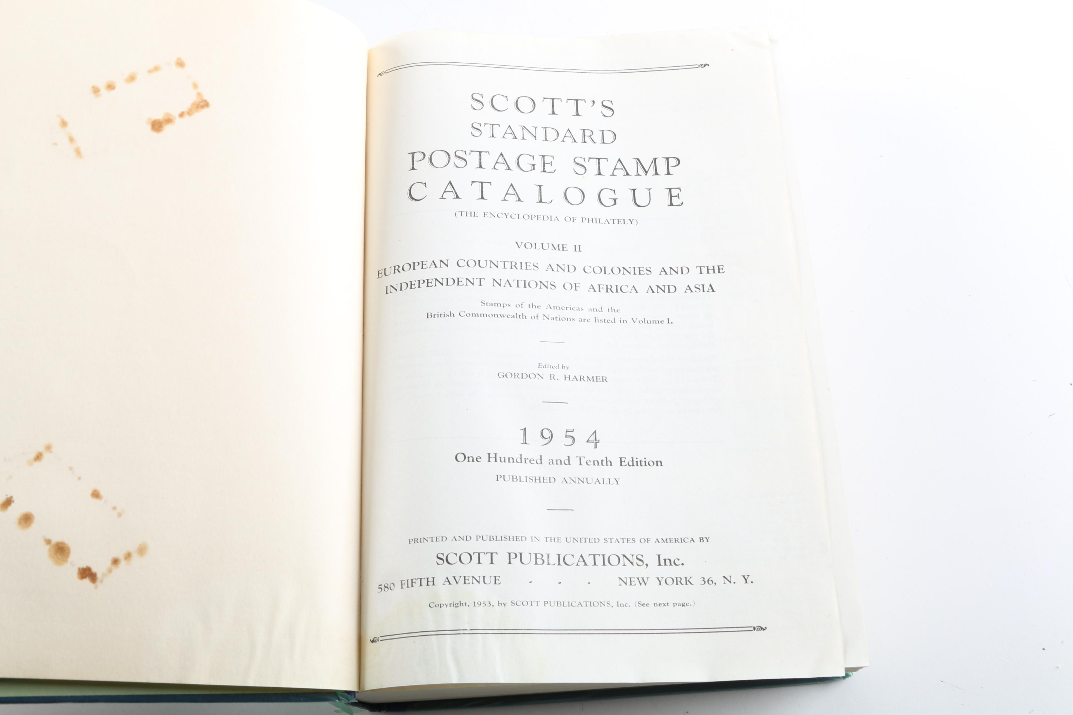 1932, 1943, 1954 and 1956 Scott Publications Postage Stamps Catalogues