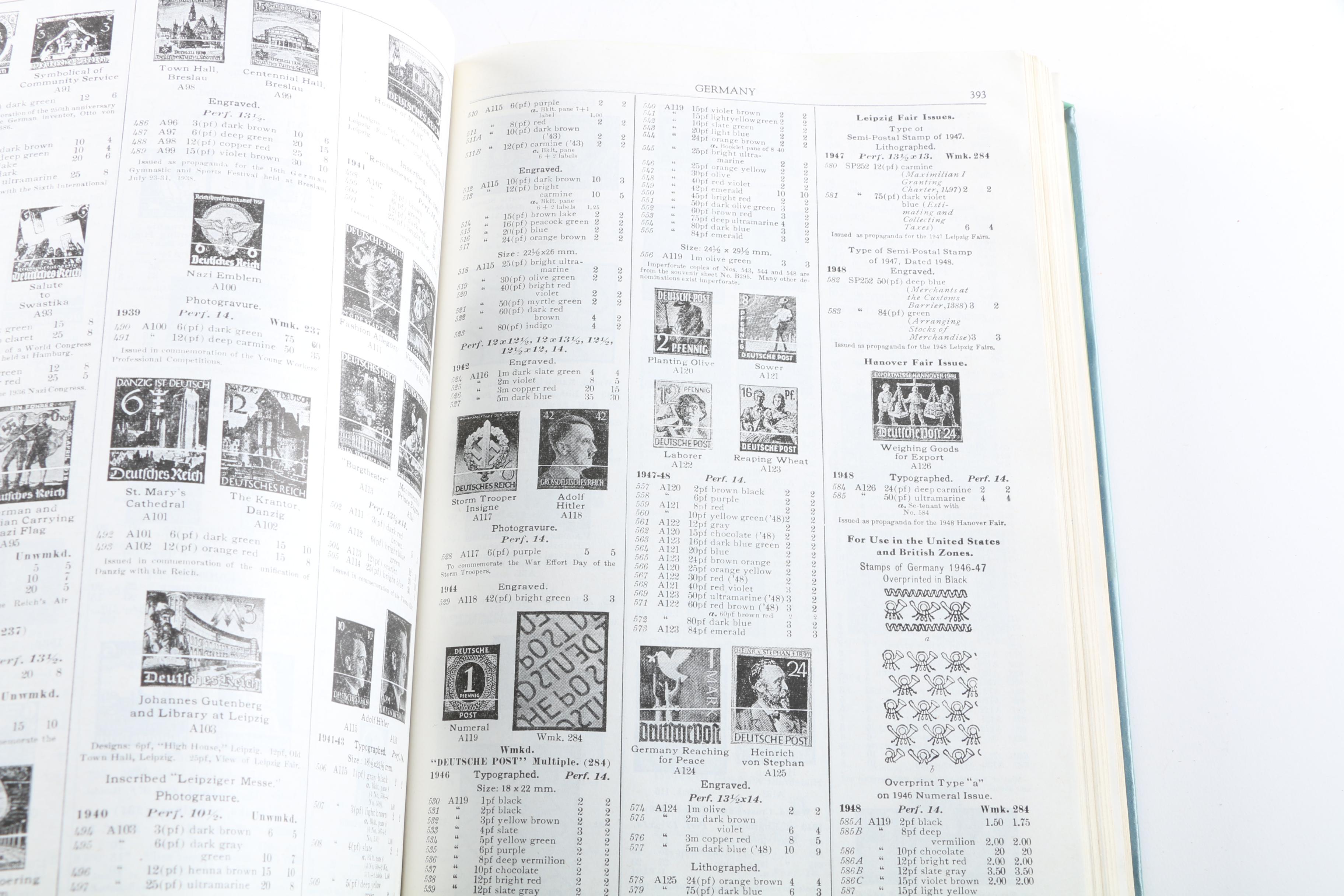 1932, 1943, 1954 and 1956 Scott Publications Postage Stamps Catalogues