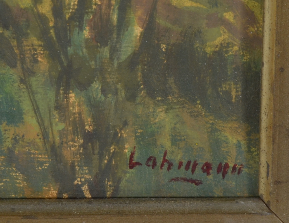 Robert Lahmann Orignal Oil Painting on Academy Board of Pastoral Landscape