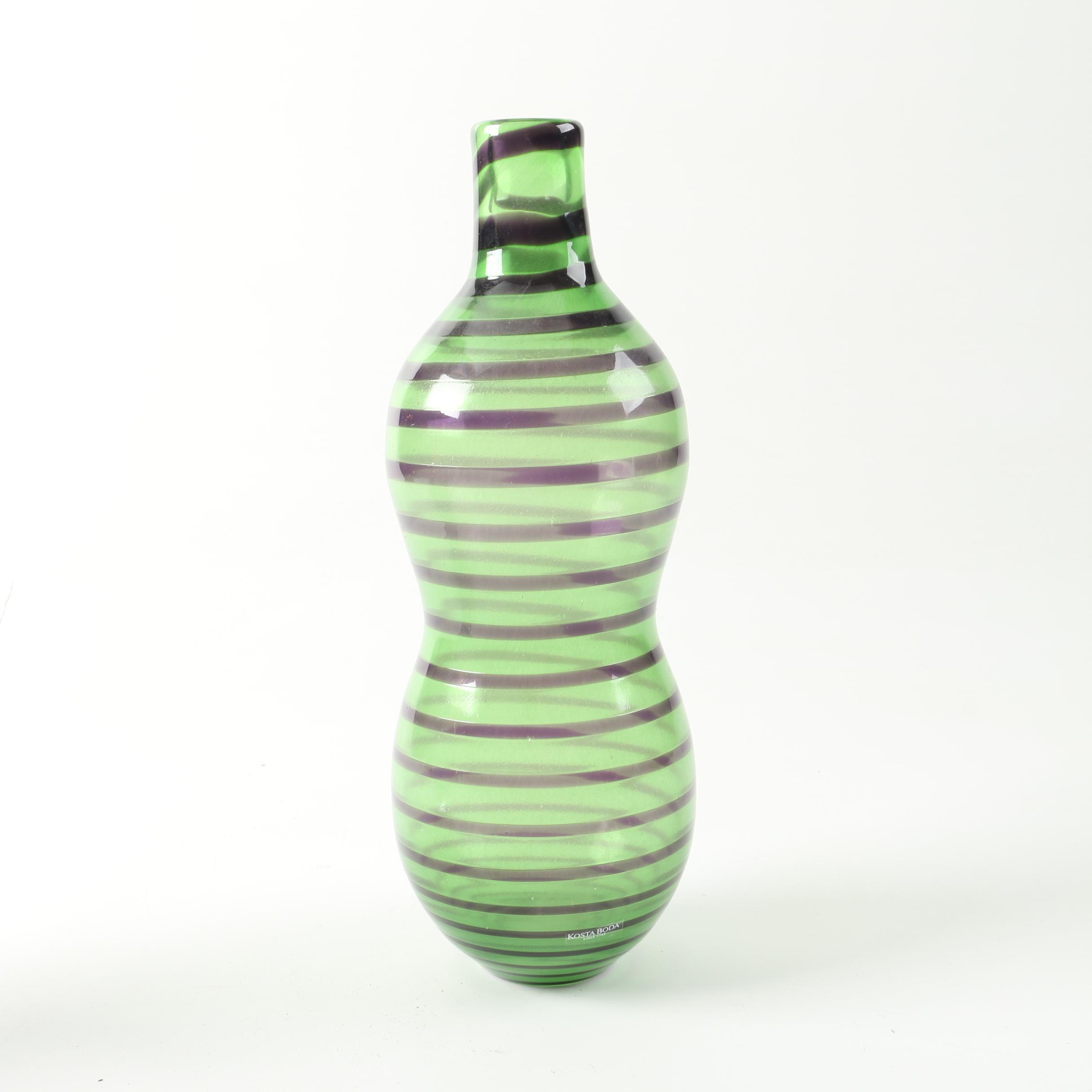 Kosta Boda Art Glass Vases Featuring Signed "Bonbon" by Kjell Engman