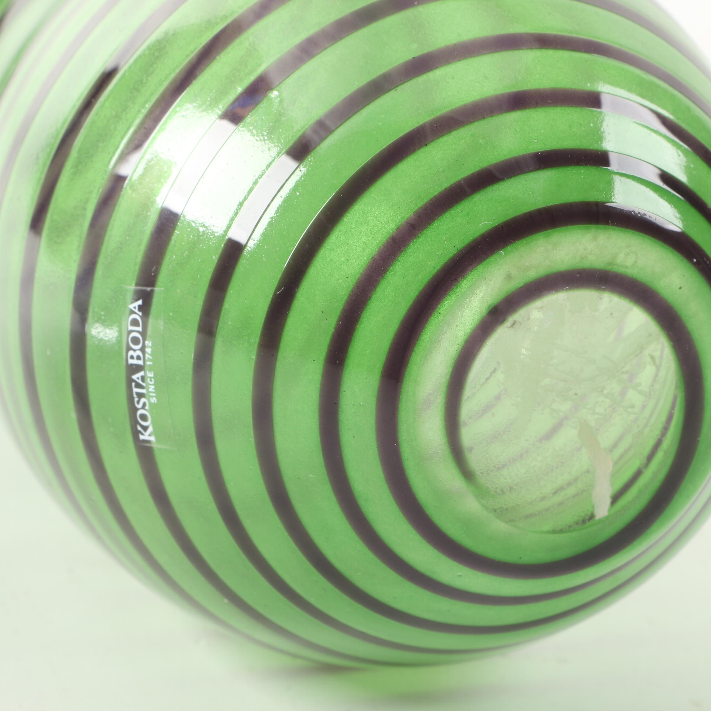 Kosta Boda Art Glass Vases Featuring Signed "Bonbon" by Kjell Engman