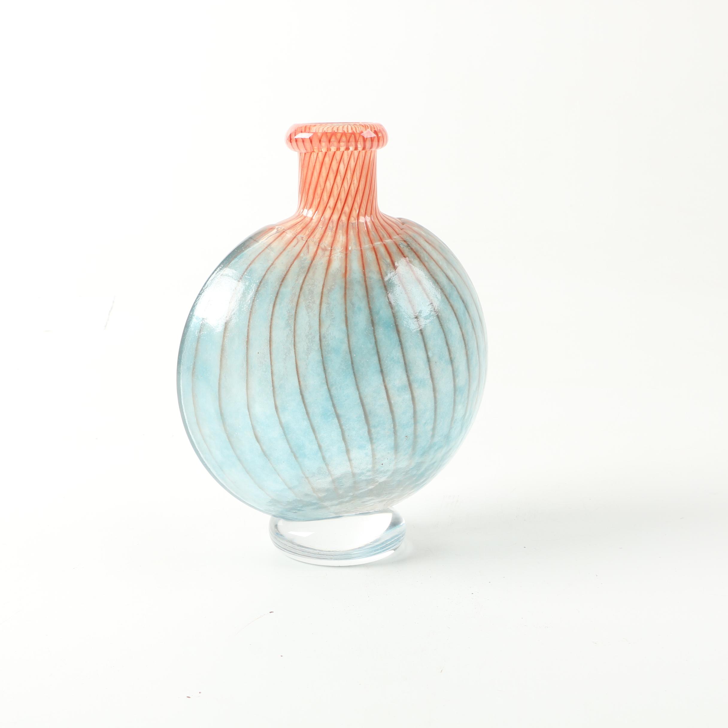 Kosta Boda Art Glass Vases Featuring Signed "Bonbon" by Kjell Engman