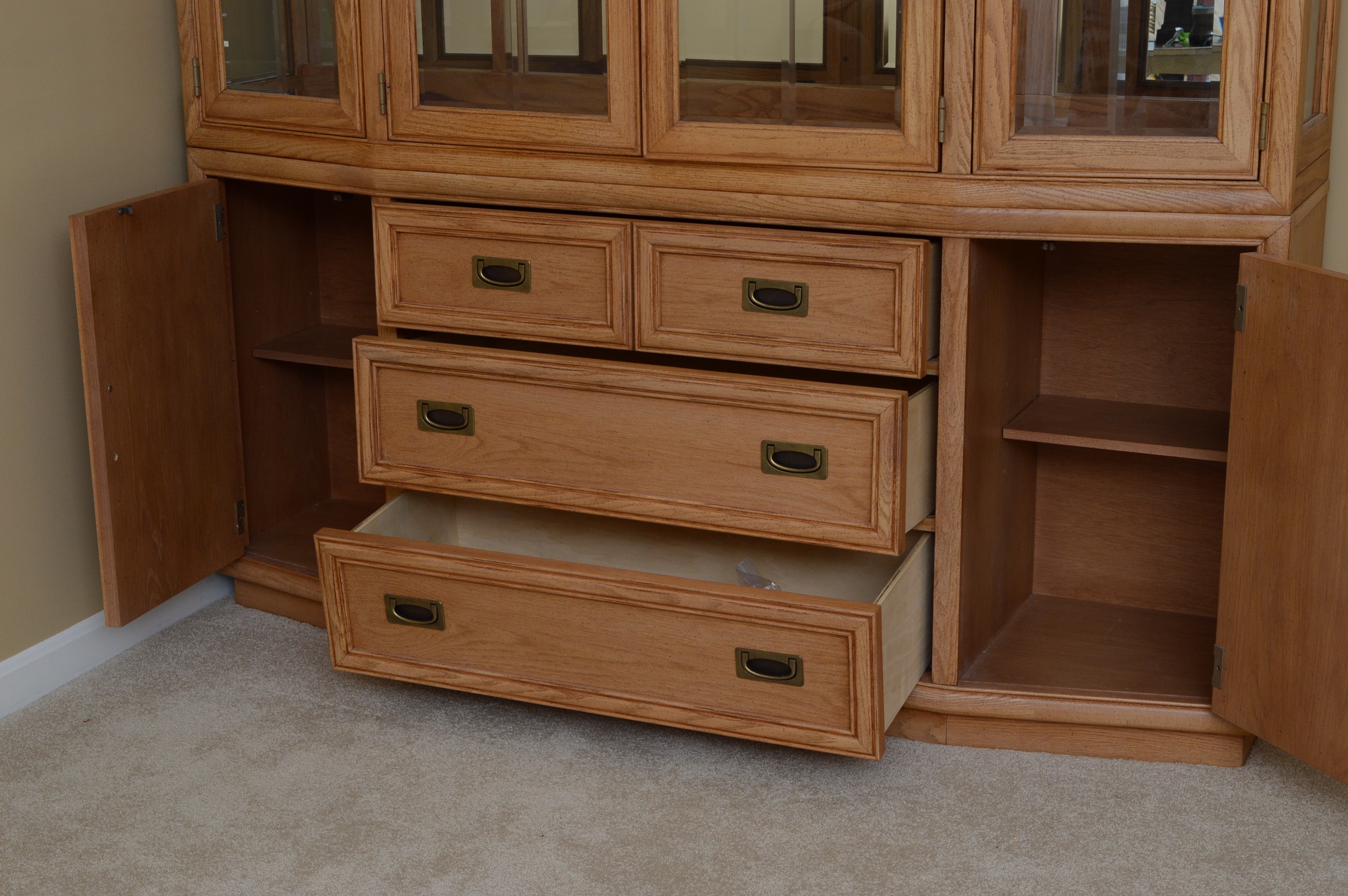 Oak China Cabinet by Stanley Furniture