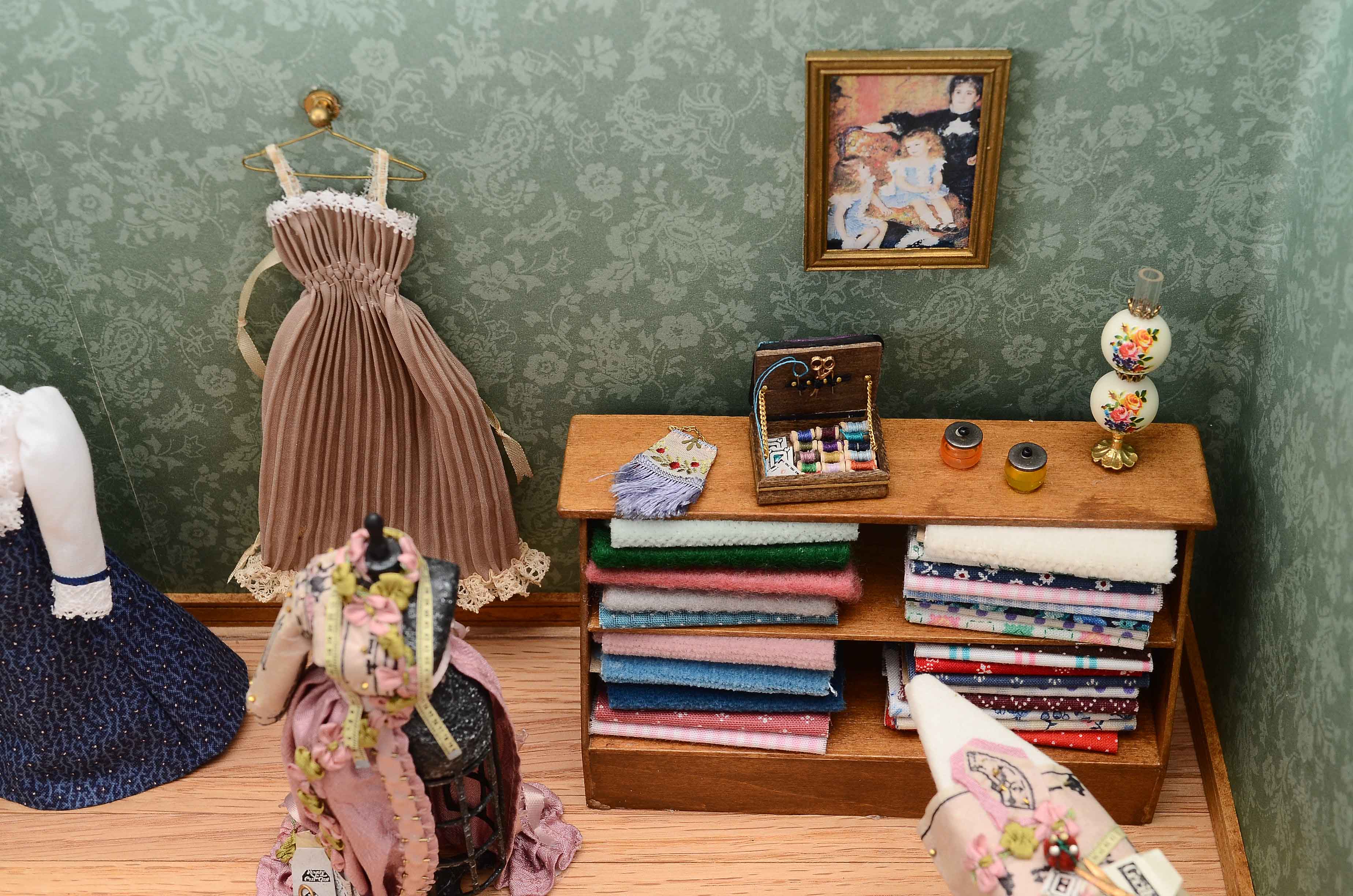Custom Artisan Made Miniature Diorama Dressmaker Shop