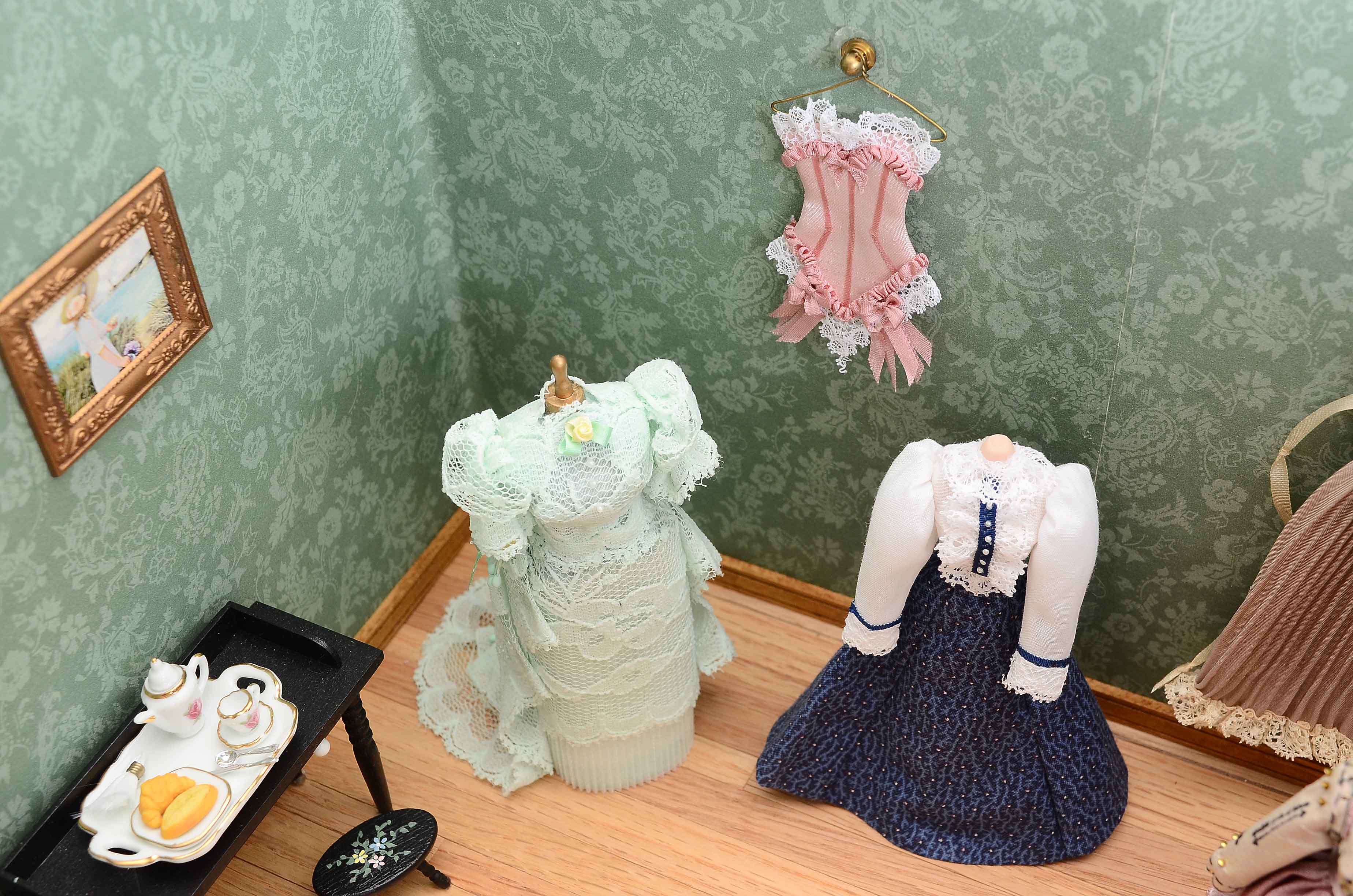 Custom Artisan Made Miniature Diorama Dressmaker Shop