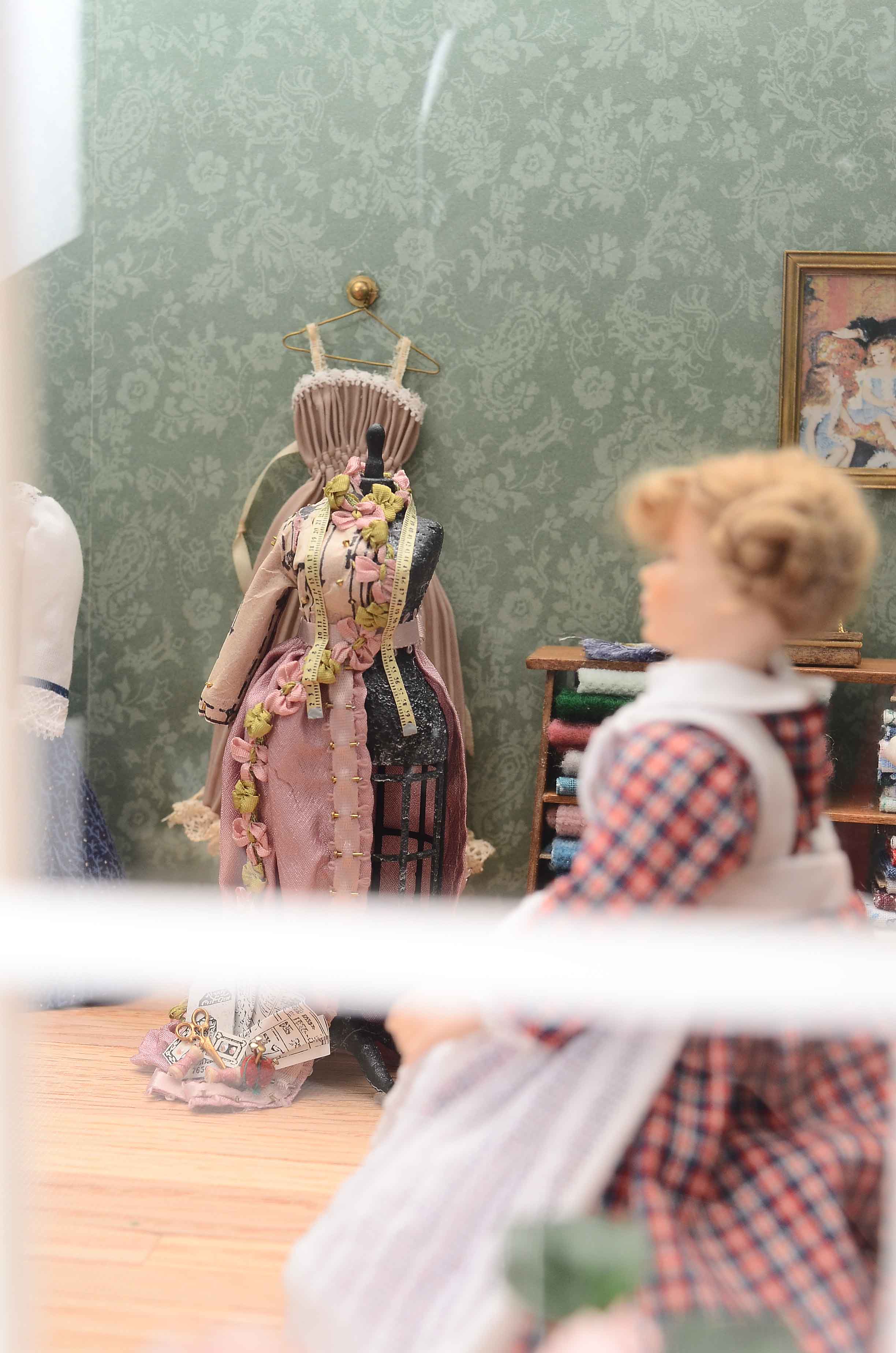 Custom Artisan Made Miniature Diorama Dressmaker Shop