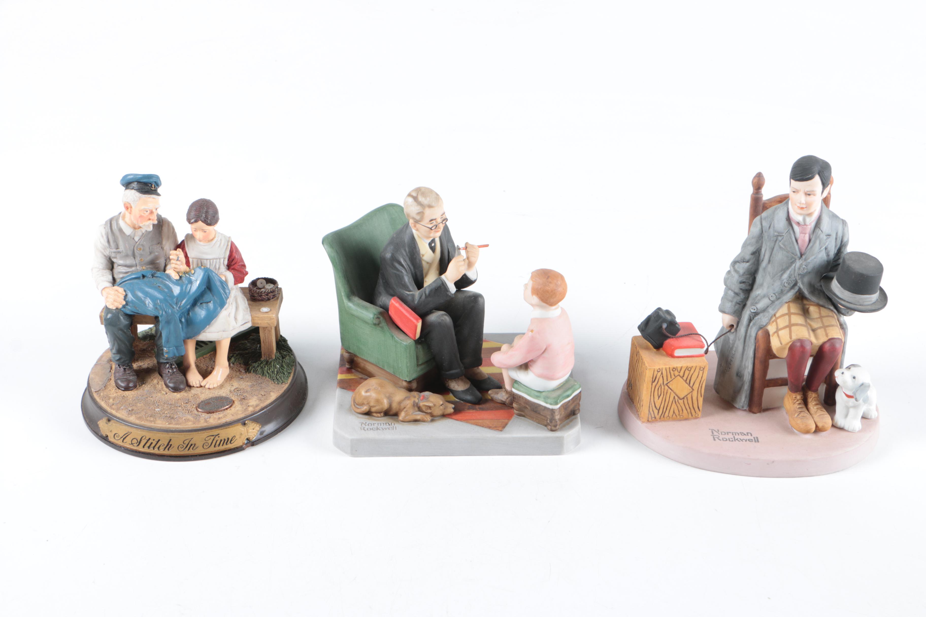 Five Norman Rockwell Porcelain Figurines