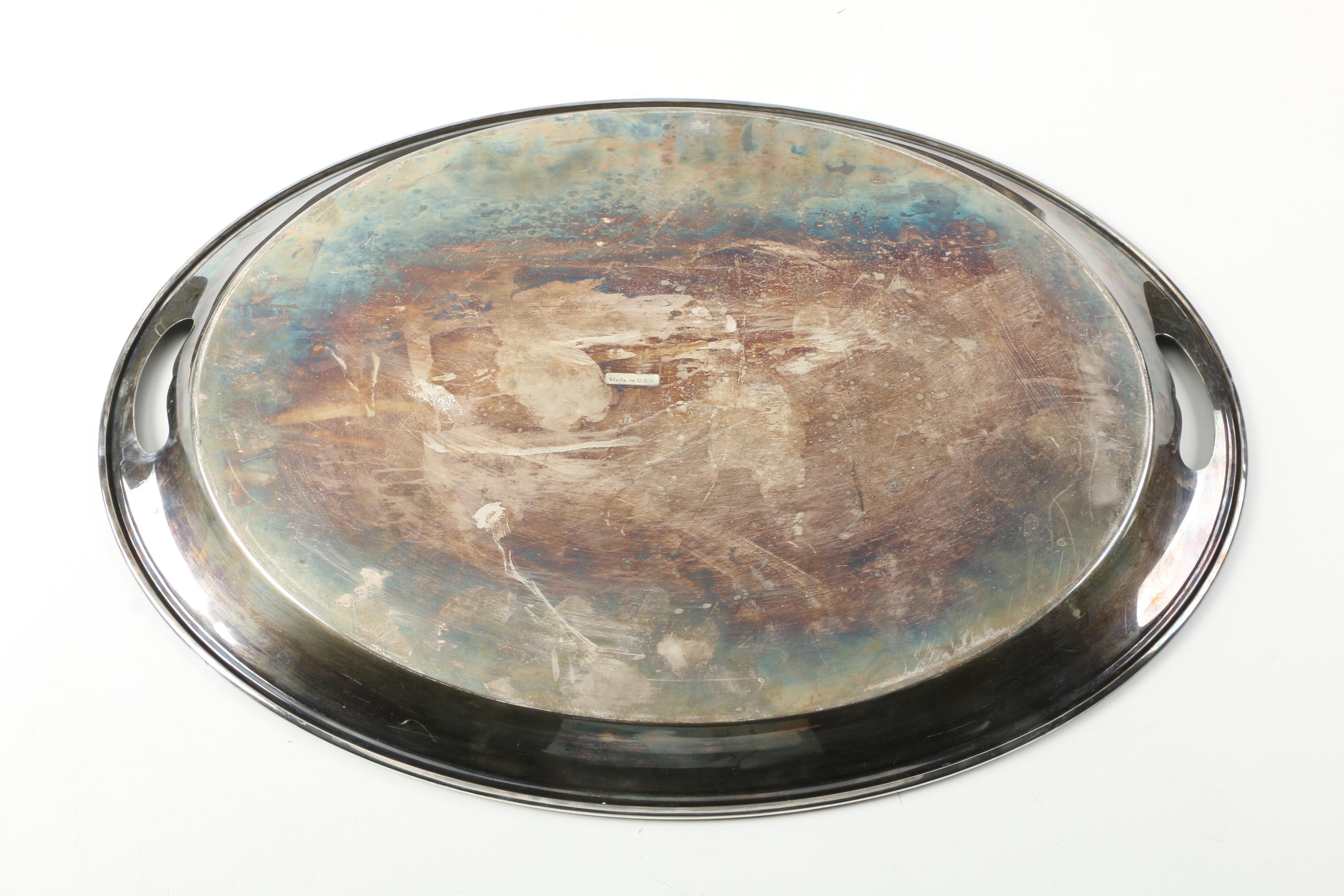 Reed & Barton "Chippendale" Bon Bon Dish and Other Silver Plate Trays