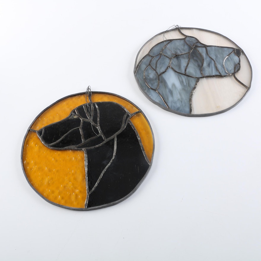 Stained Glass Canine Window Plates