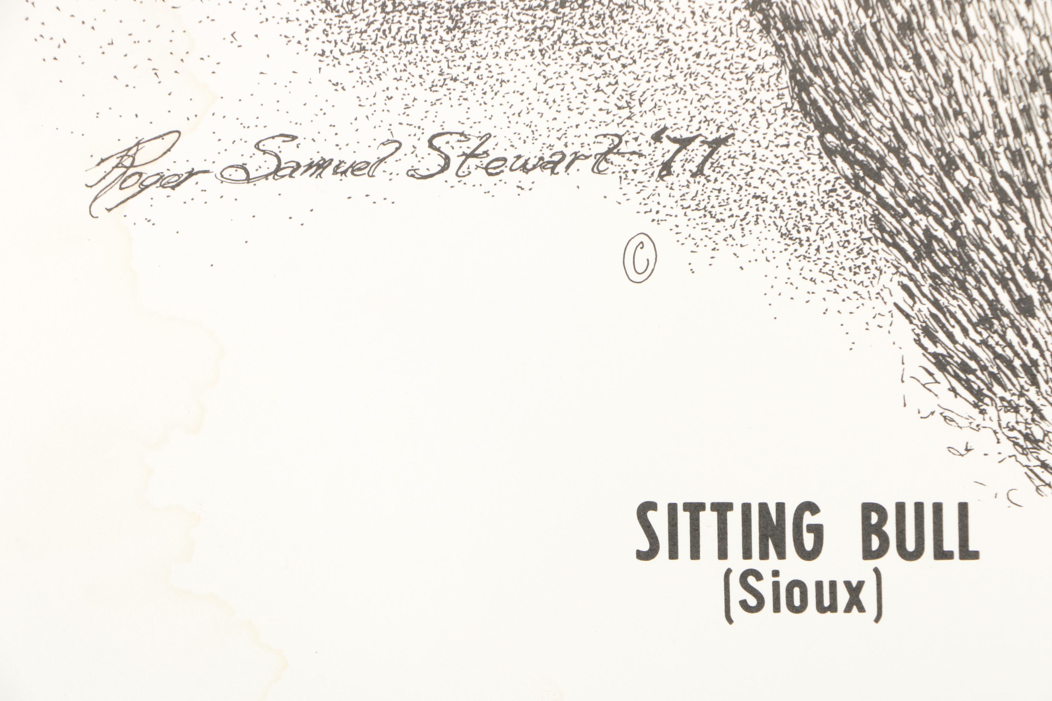 Roger Stewart Lithograph "Geronimo" and Other Prints of Historic Figures