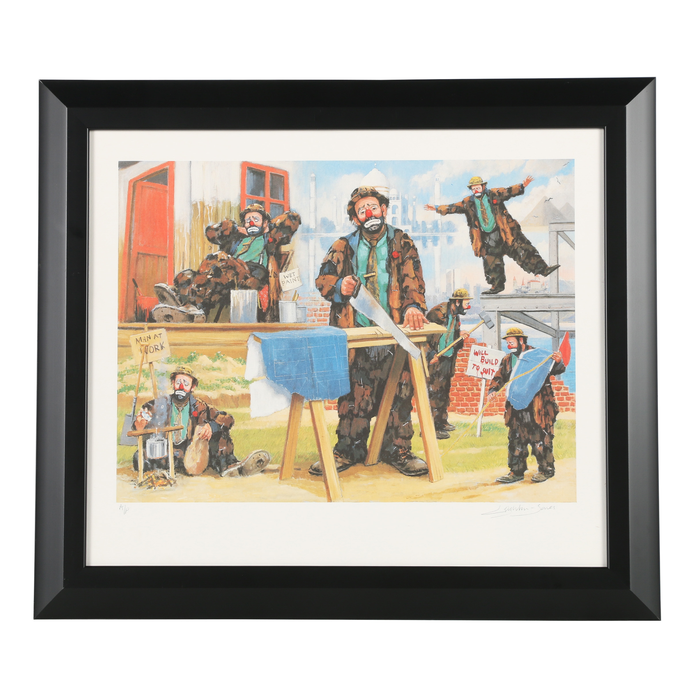 Barry Leighton-Jones Offset Lithograph "Man at Work"