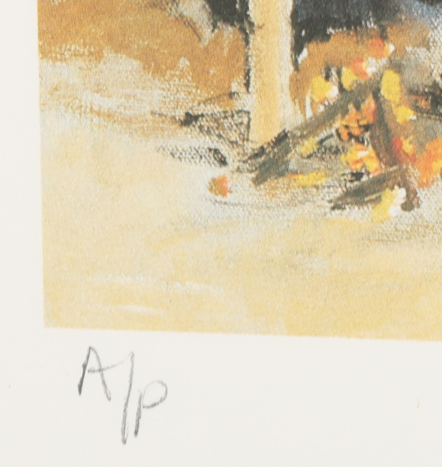 Barry Leighton-Jones Offset Lithograph "Man at Work"